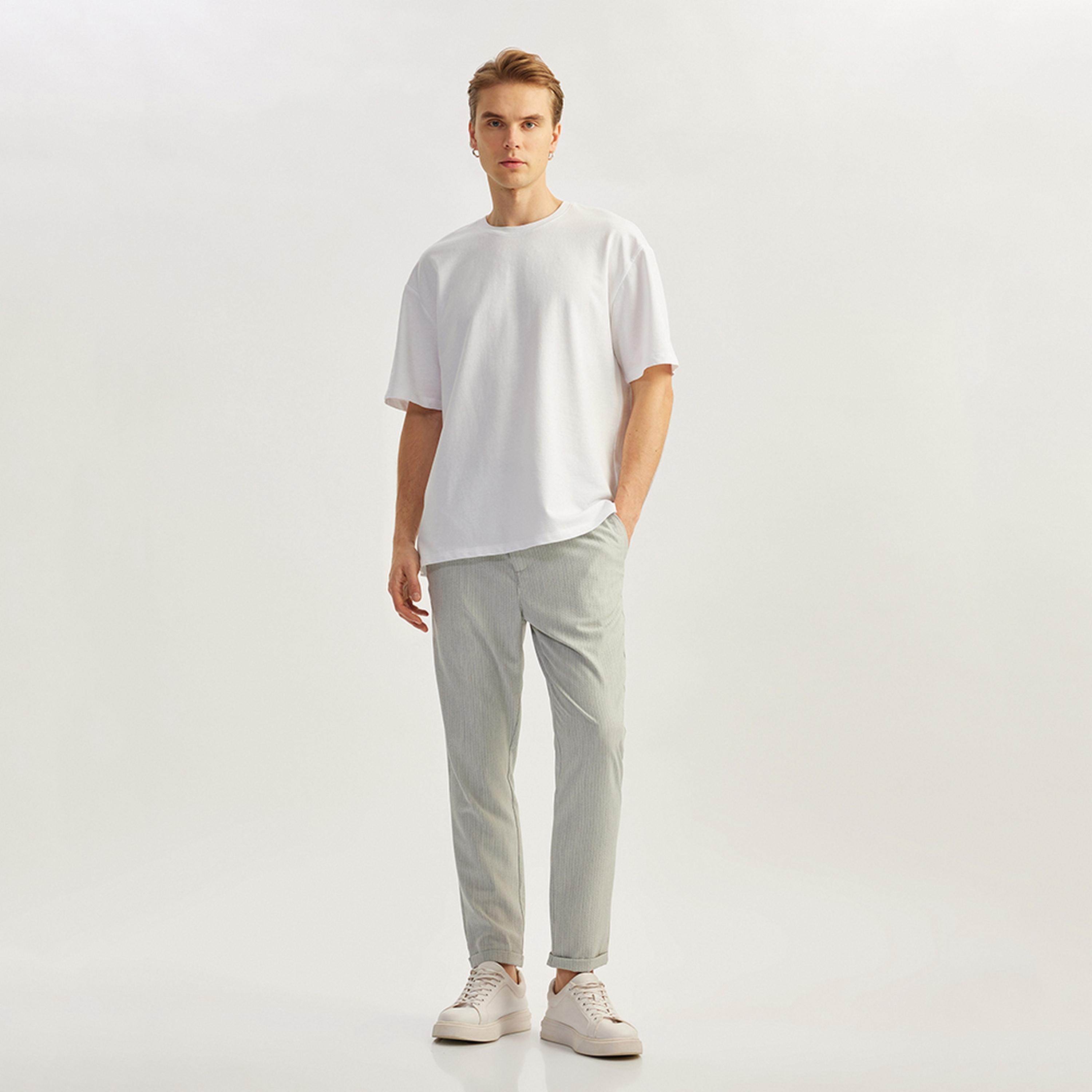 KOTON Slim Fit Mid-Rise Button & Zip Fly Men's Trousers-men-clothing-bottoms-trousersandchinos-trousers-image-2