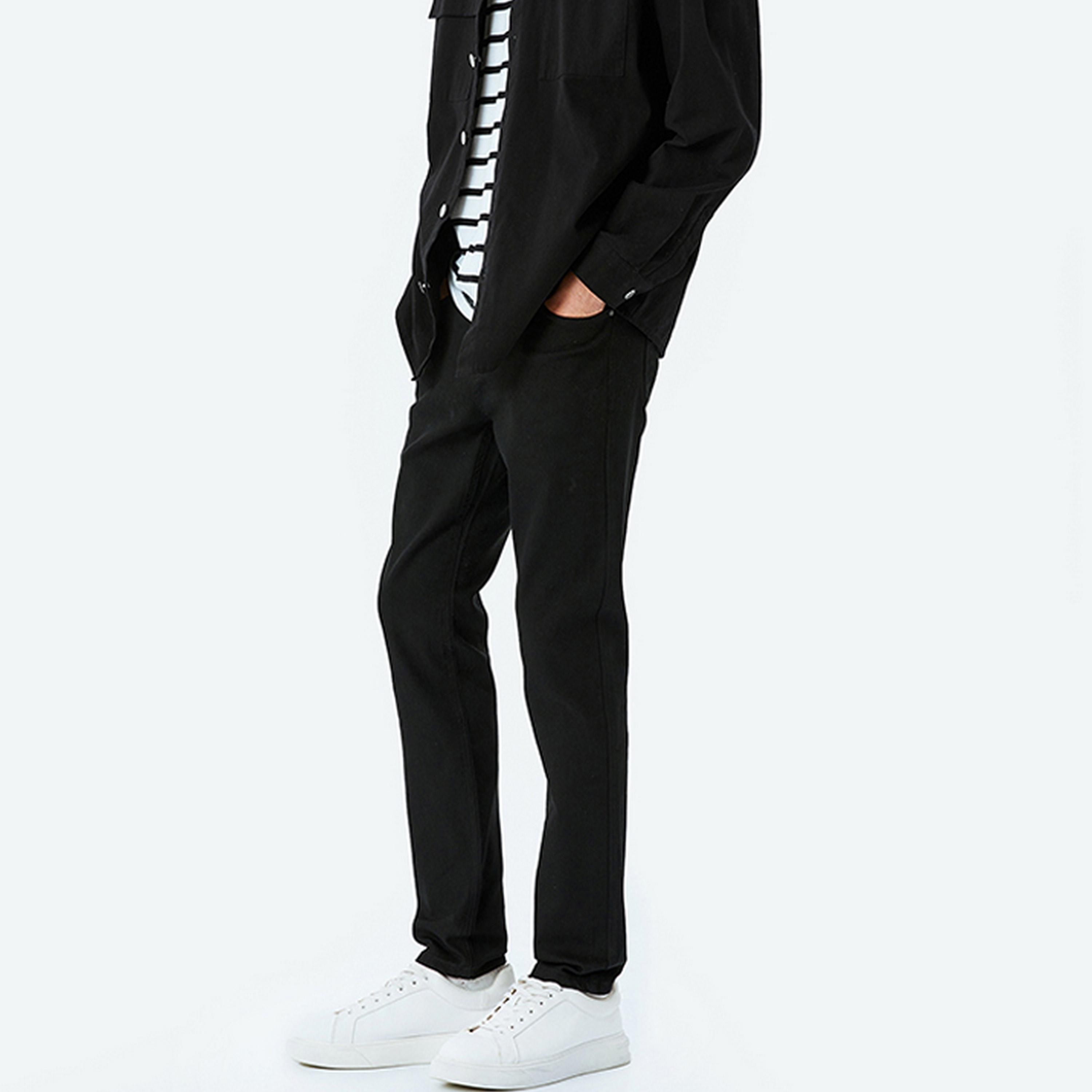 جينز رجالي بـ 5 جيوب وخصر متوسط بتصميم سليم فيت من كوتون.-men-clothing-bottoms-jeans-image-5