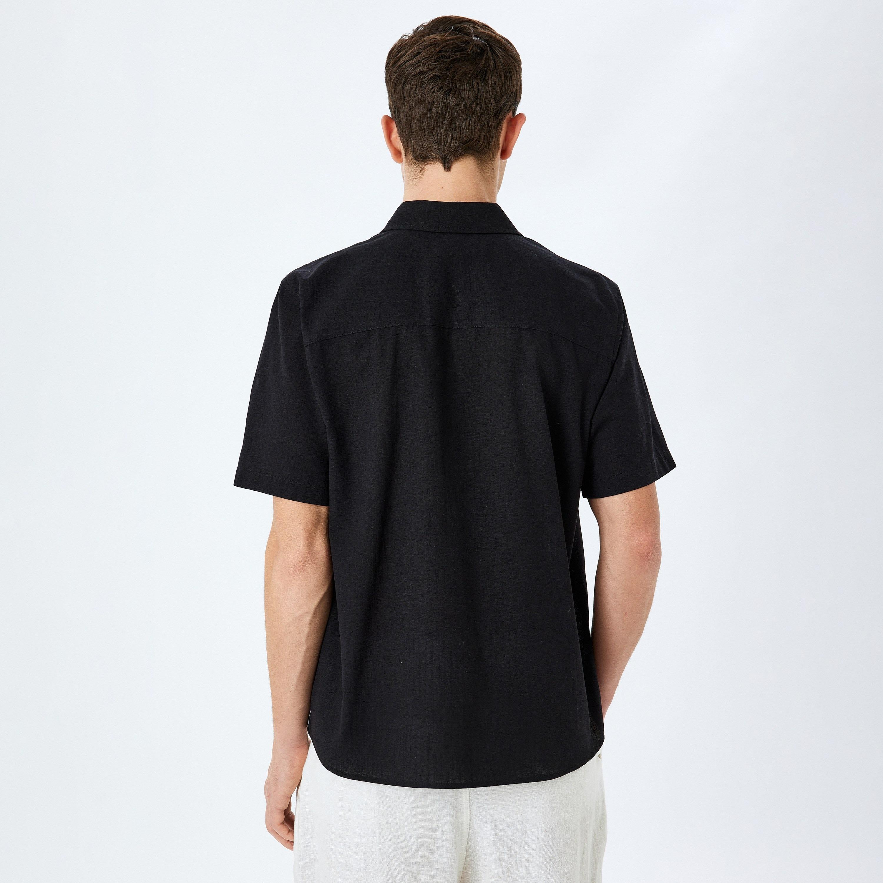 قميص رجالي بياقة بأكمام قصيرة من كوتون العادي-men-clothing-shirts-image-4