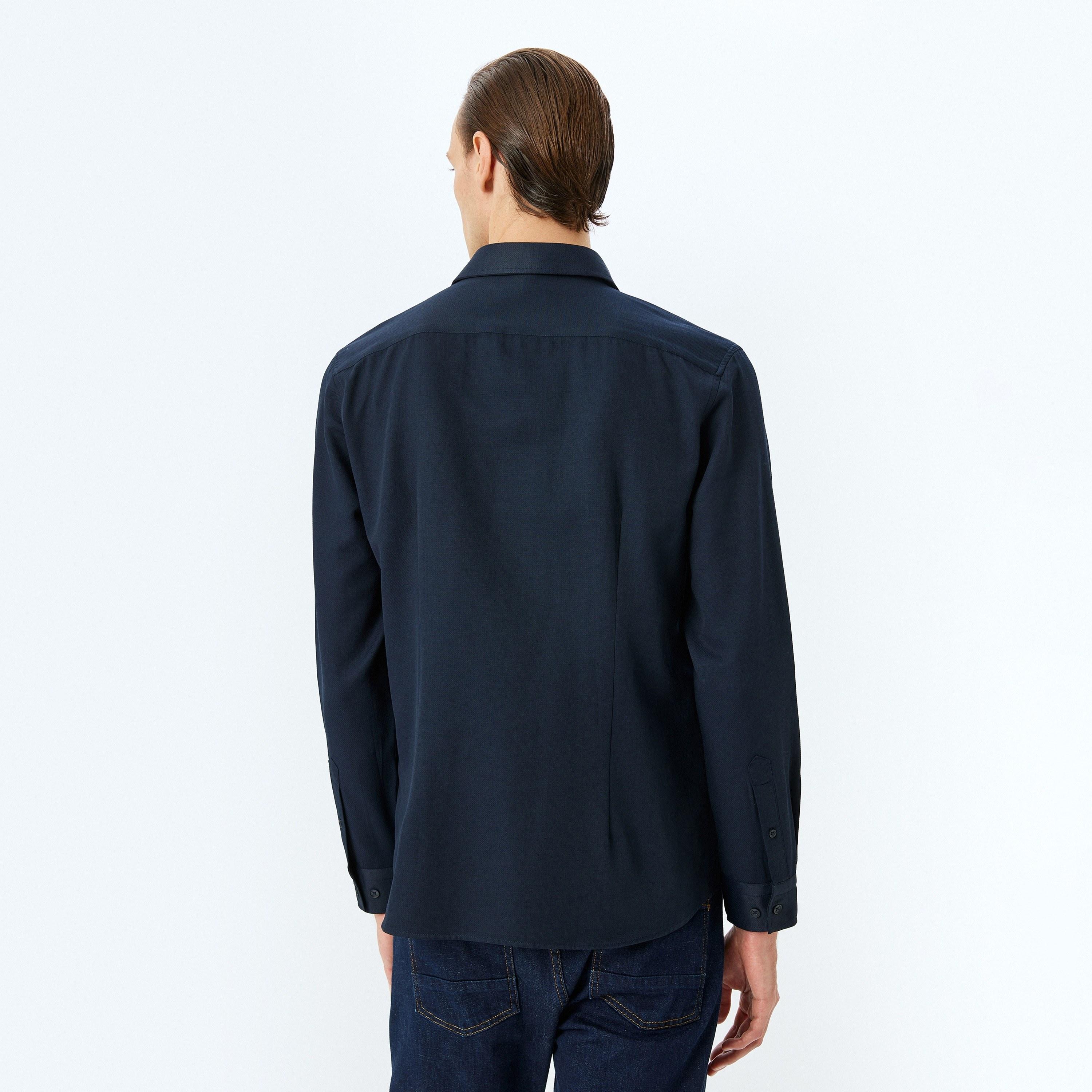 Koton Regular Fit Plain Spread Collar Long Sleeves Men's Shirt-men-clothing-shirts-image-4