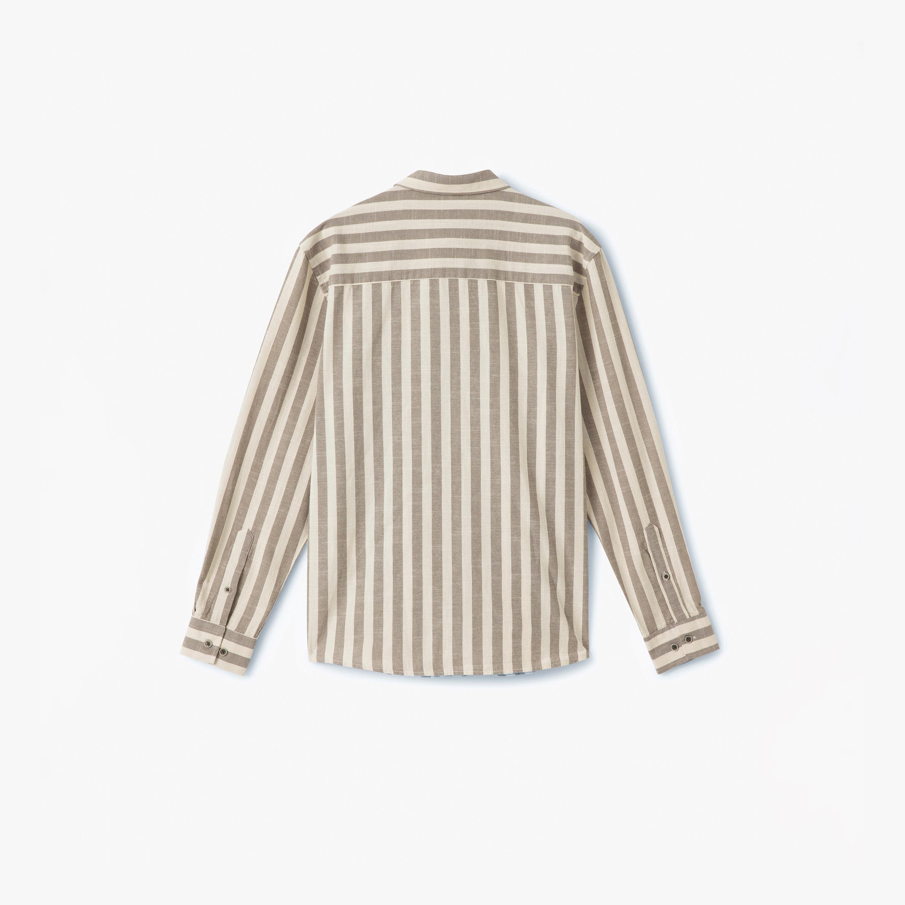 Koton Regular Fit Stripes Spread Collar Long Sleeves Men's Shirt-men-clothing-shirts-image-5
