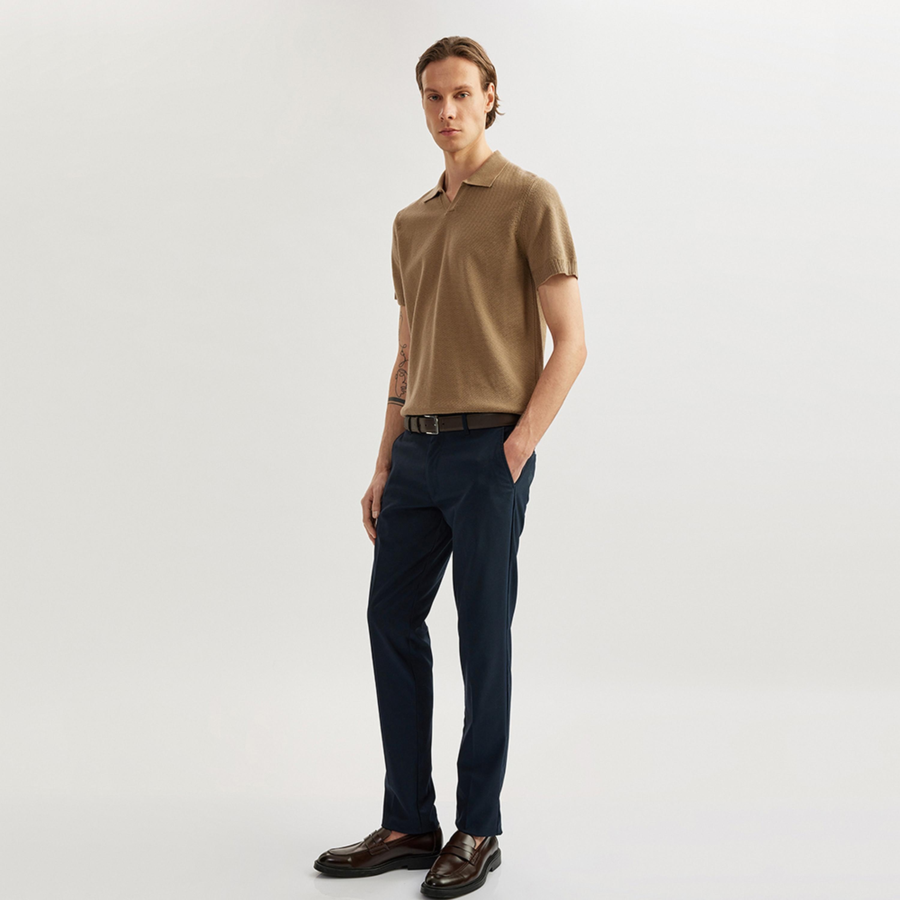 KOTON Textured Collared Short Sleeves Men's Sweater-men-clothing-sweatersandpullovers-image-2