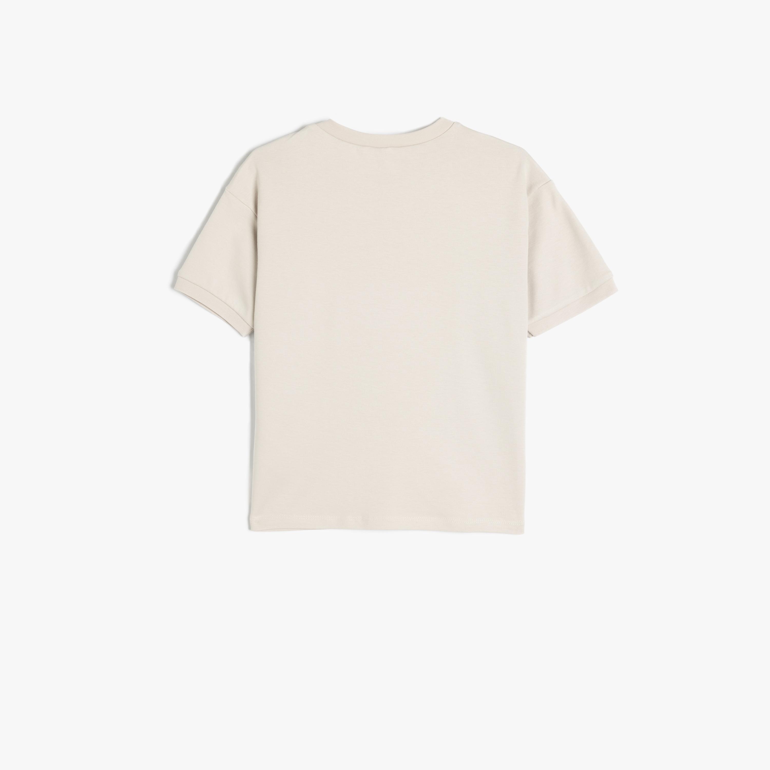 تيشيرت بياقة دائرية وأكمام قصيرة، سادة من كوتون-boys-clothing-tshirtsandpolos-image-2