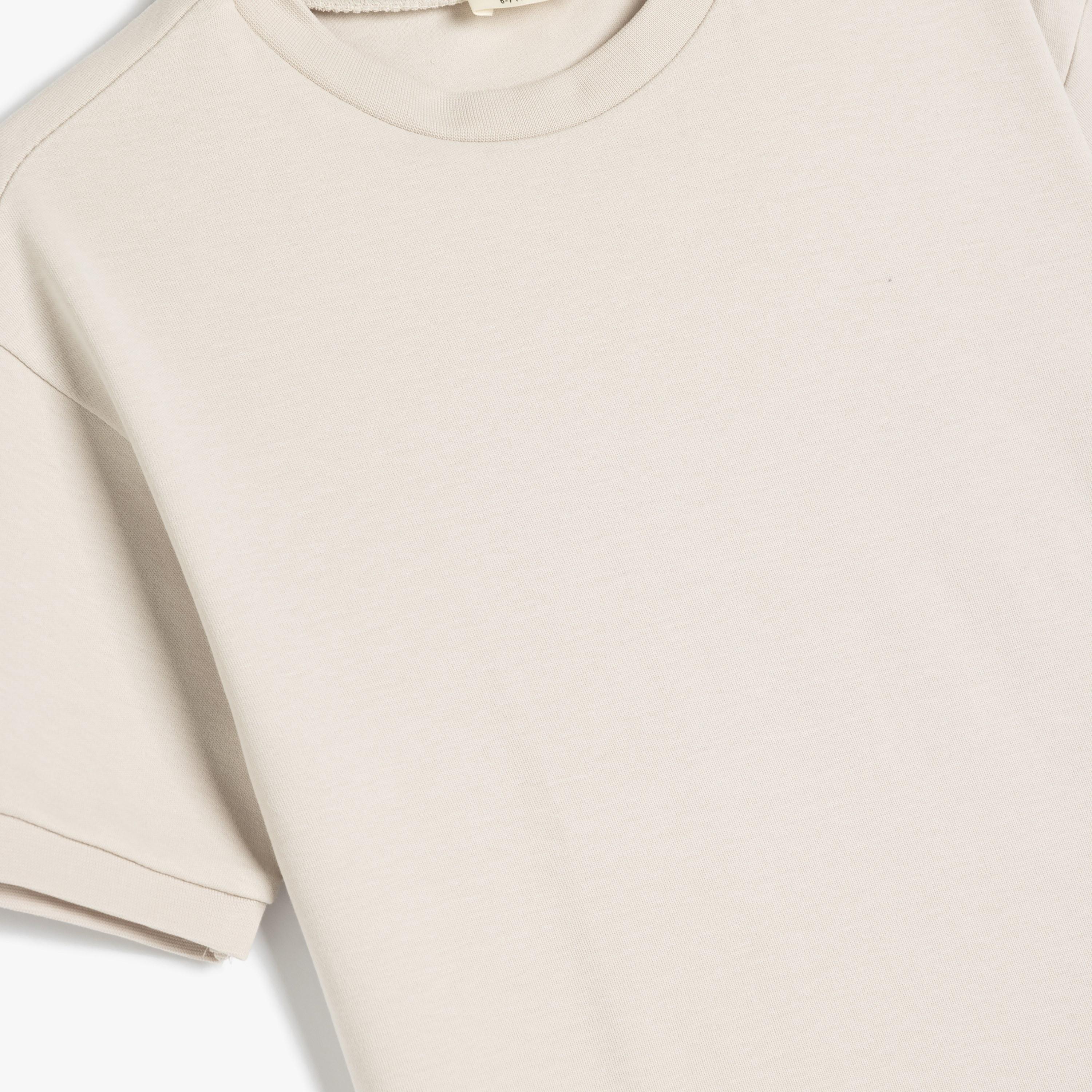 تيشيرت بياقة دائرية وأكمام قصيرة، سادة من كوتون-boys-clothing-tshirtsandpolos-image-3