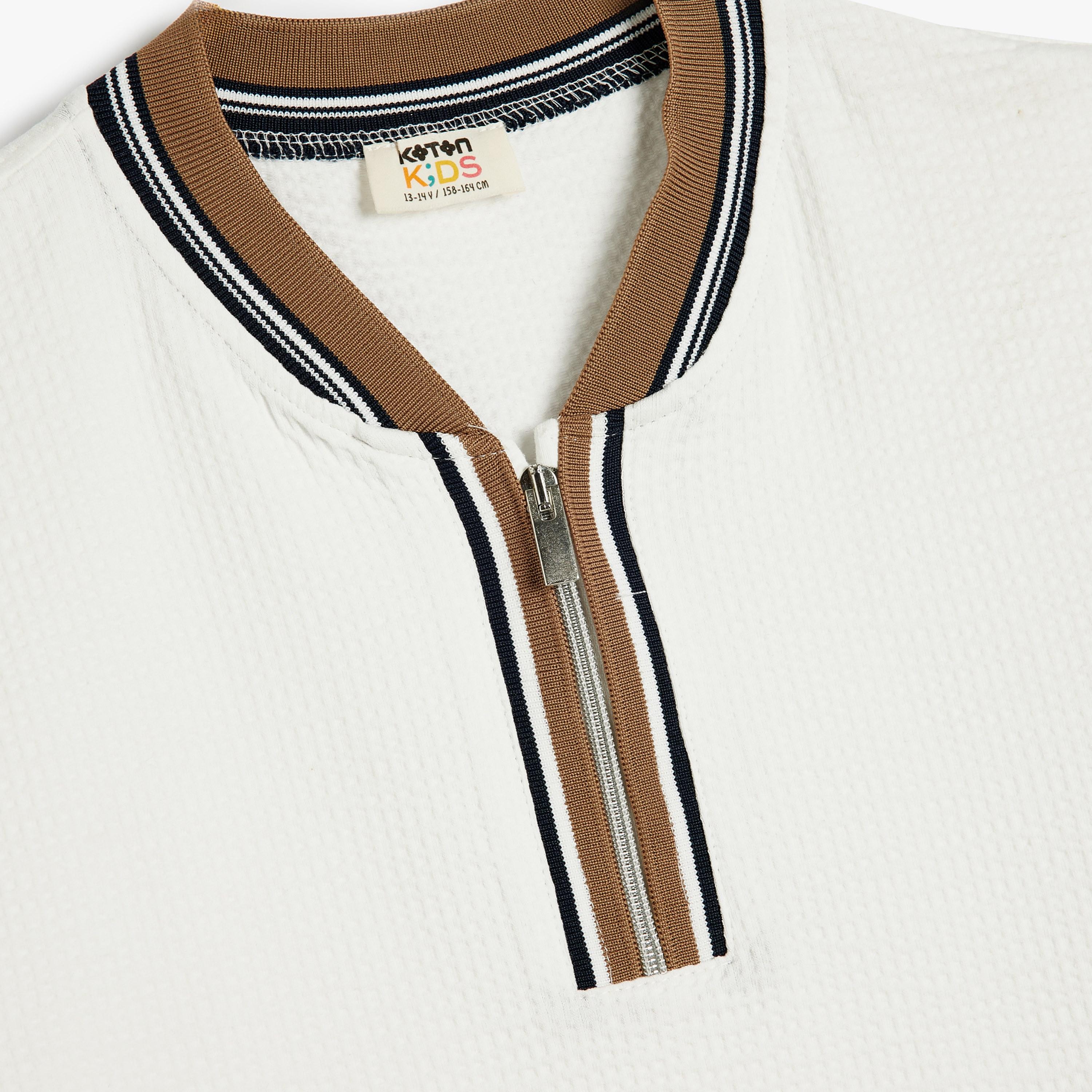 بولو بياقة على شكل V وأكمام قصيرة، سادة من كوتون-boys-clothing-tshirtsandpolos-image-3