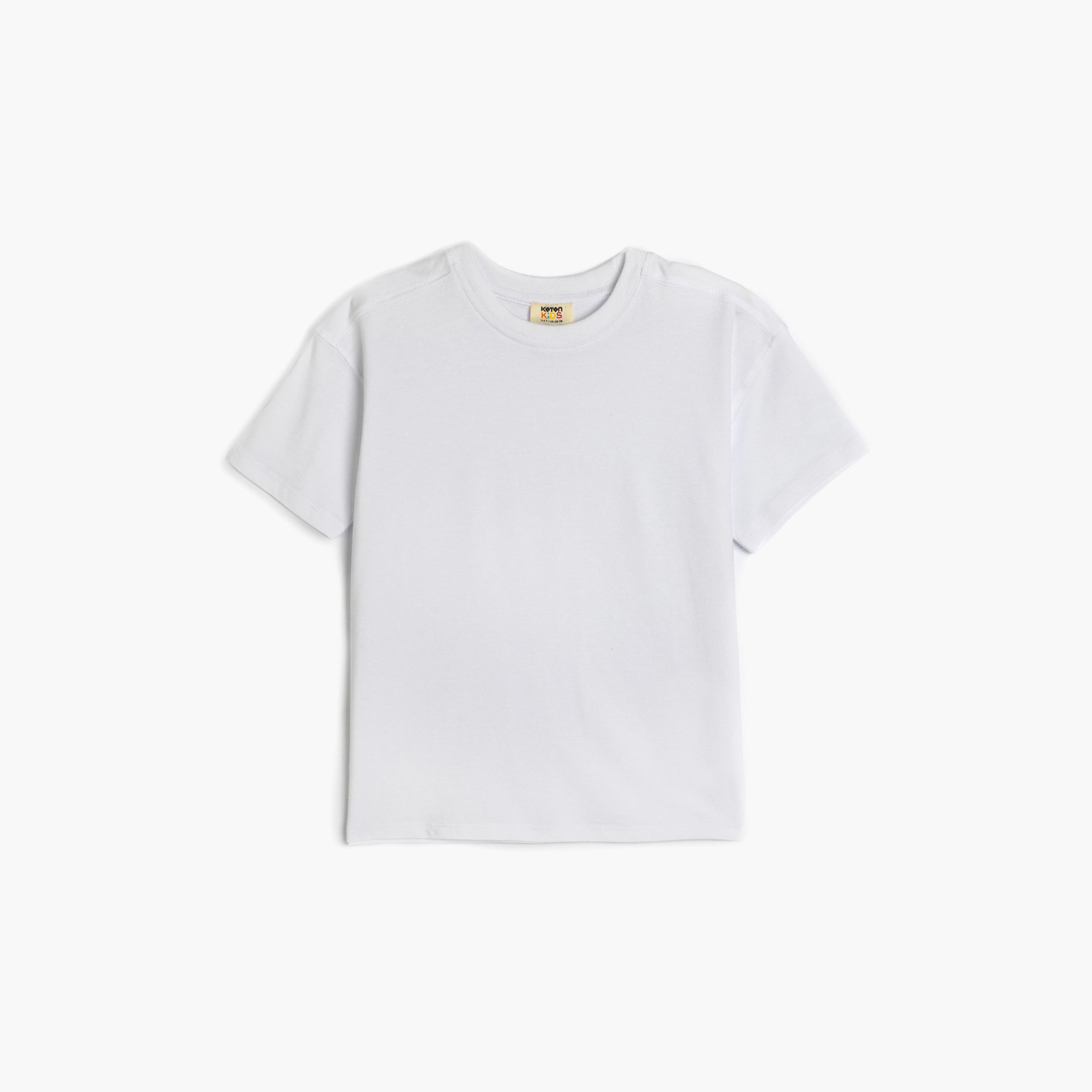 تي شيرت سادة بأكمام قصيرة من كوتون-boys-clothing-tshirtsandpolos-image-1