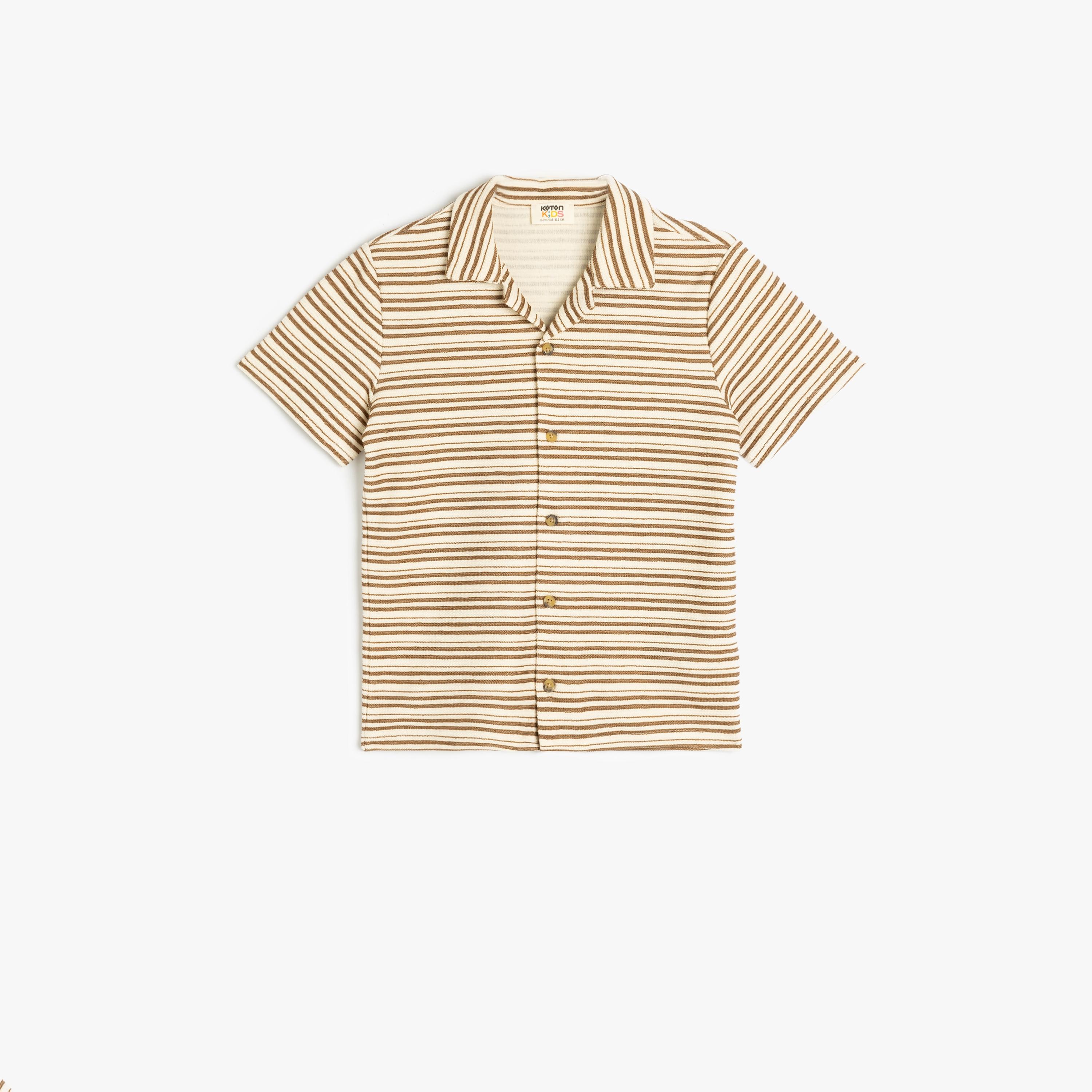 Koton Short Sleeves Collar Neck Striped Shirt-boys-clothing-shirts-image-2