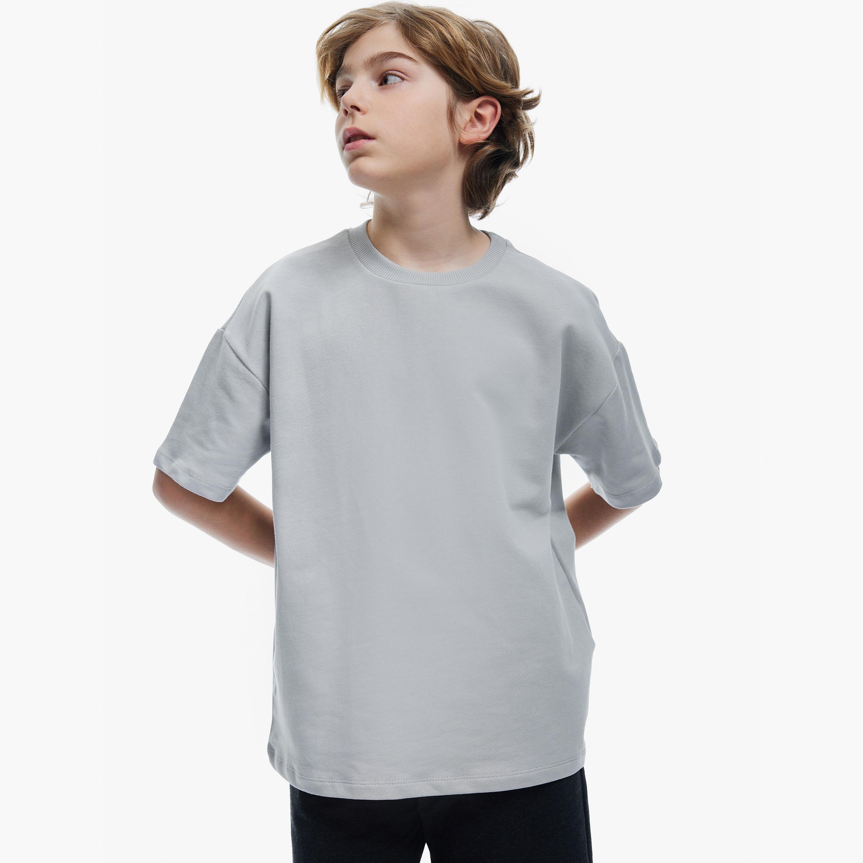 Koton Short Sleeves Round Neck Solid T-Shirt-boys-clothing-tshirtsandpolos-image-2