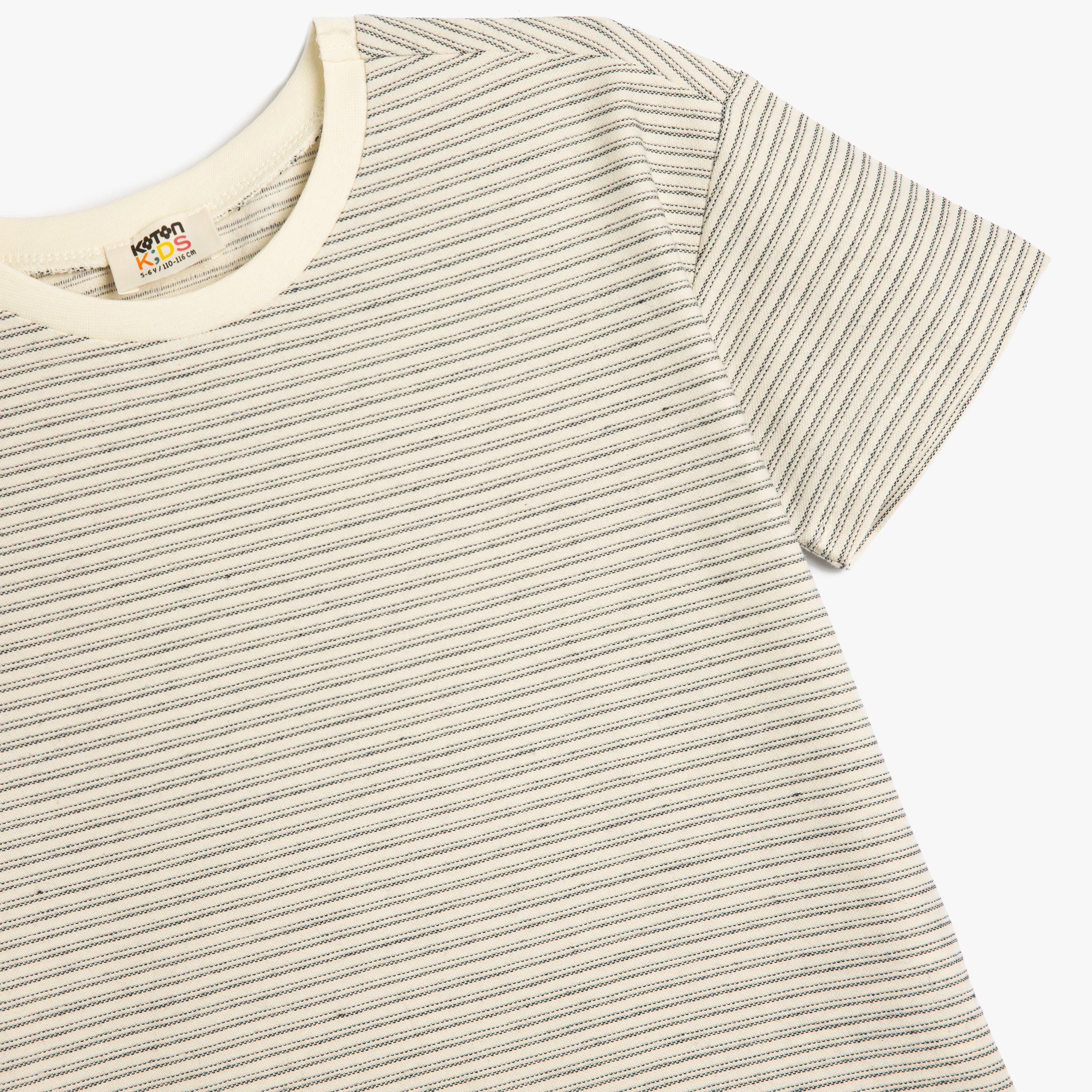 Koton Short Sleeves Round Neck Striped T-Shirt-boys-clothing-tshirtsandpolos-image-3