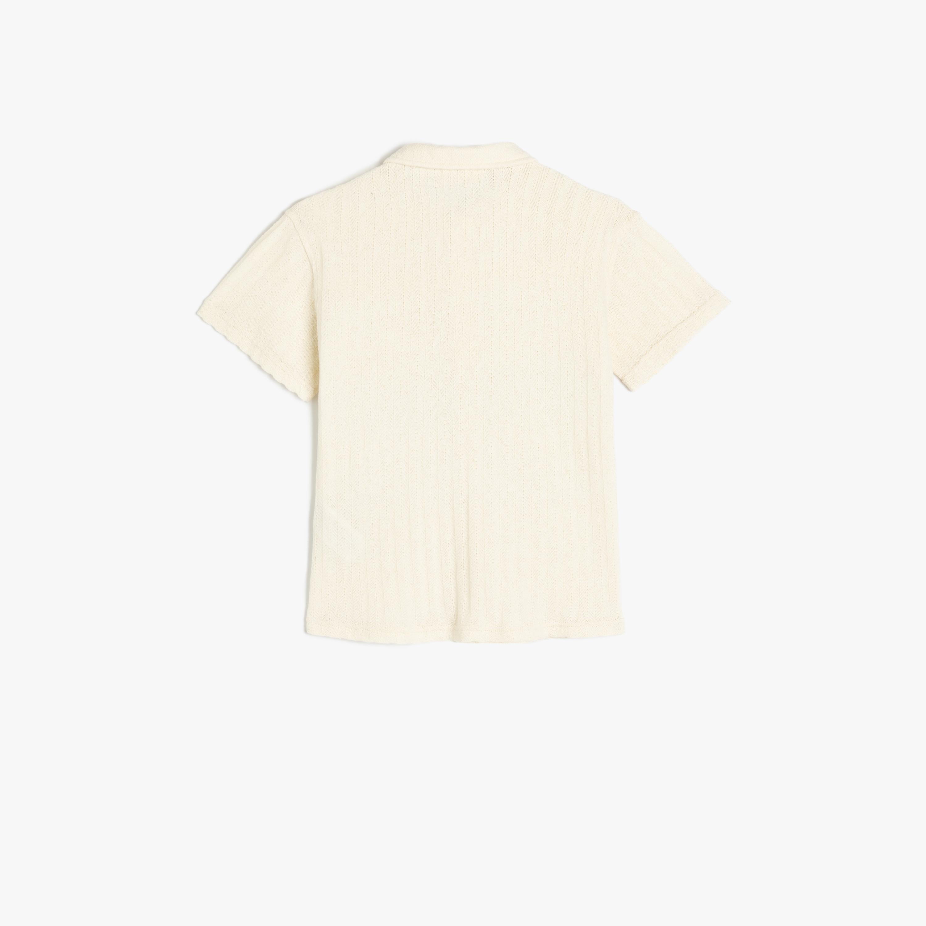 Koton Short Sleeves Collar Neck Solid Shirt-boys-clothing-shirts-image-2