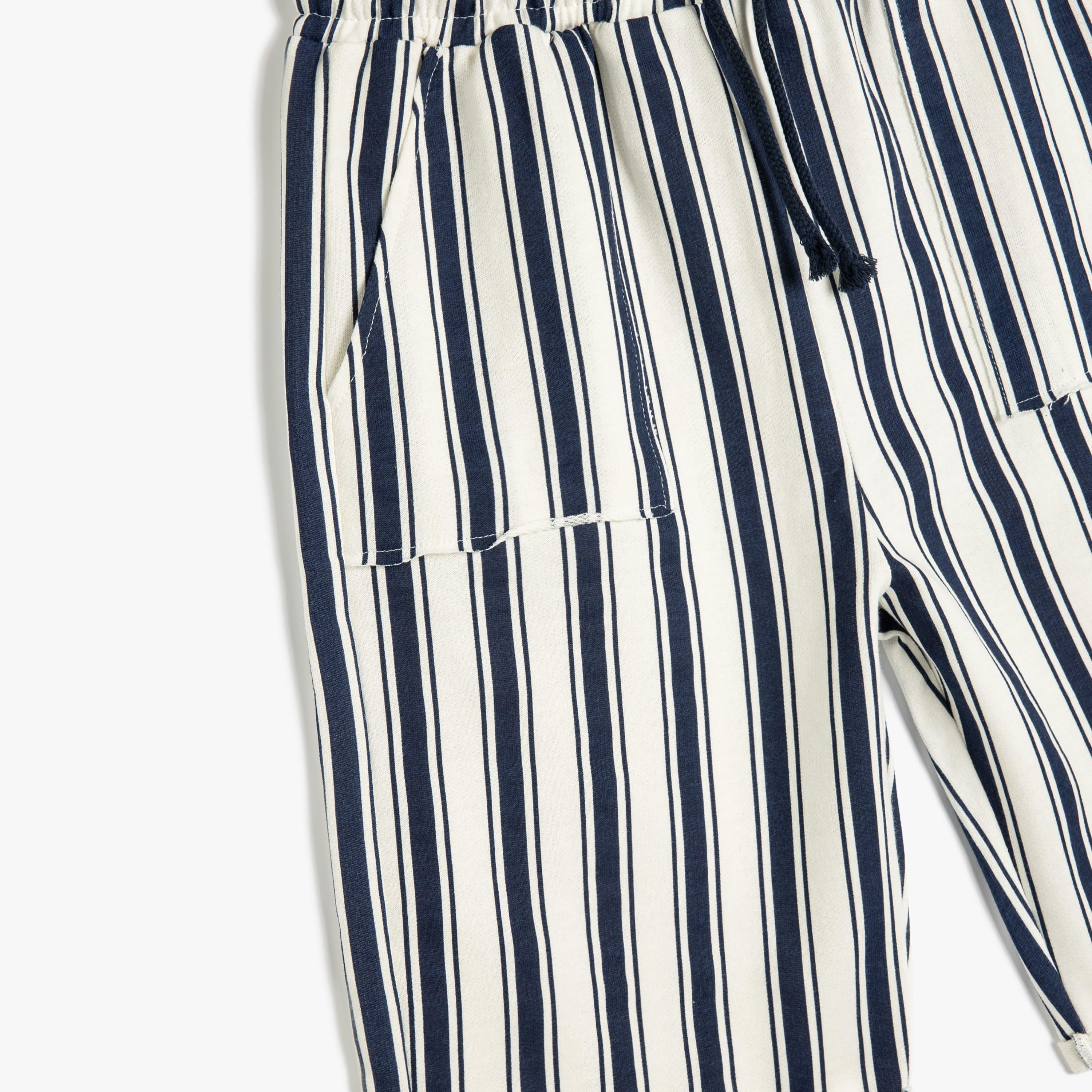 Koton Striped Elasticated Drawstring Shorts-boys-clothing-bottoms-shorts-image-3