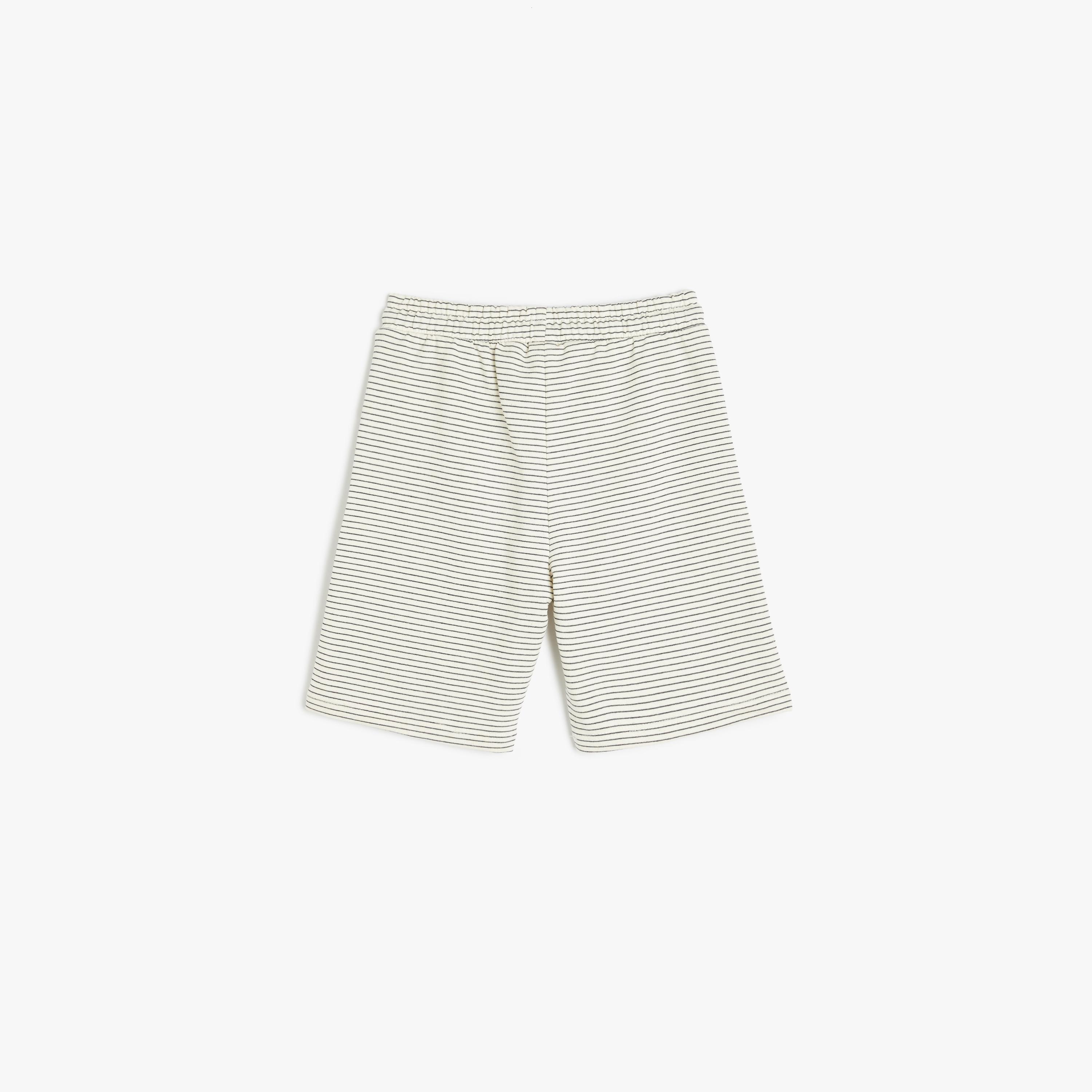 Koton Striped Elasticated Drawstring Shorts-boys-clothing-bottoms-shorts-image-2