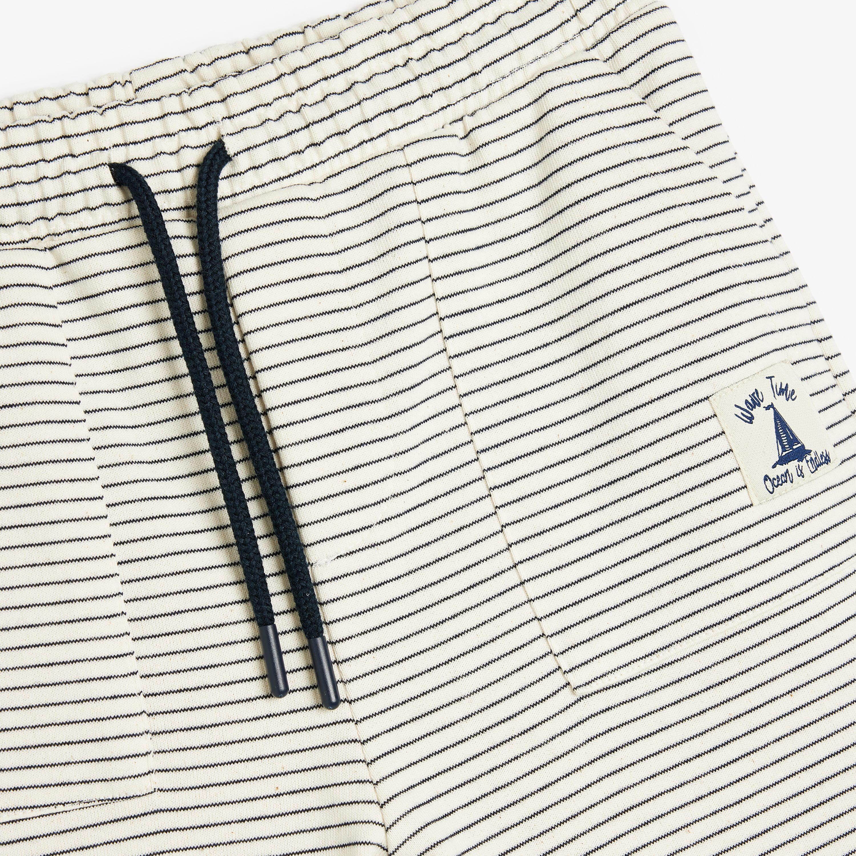 Koton Striped Elasticated Drawstring Shorts-boys-clothing-bottoms-shorts-image-3