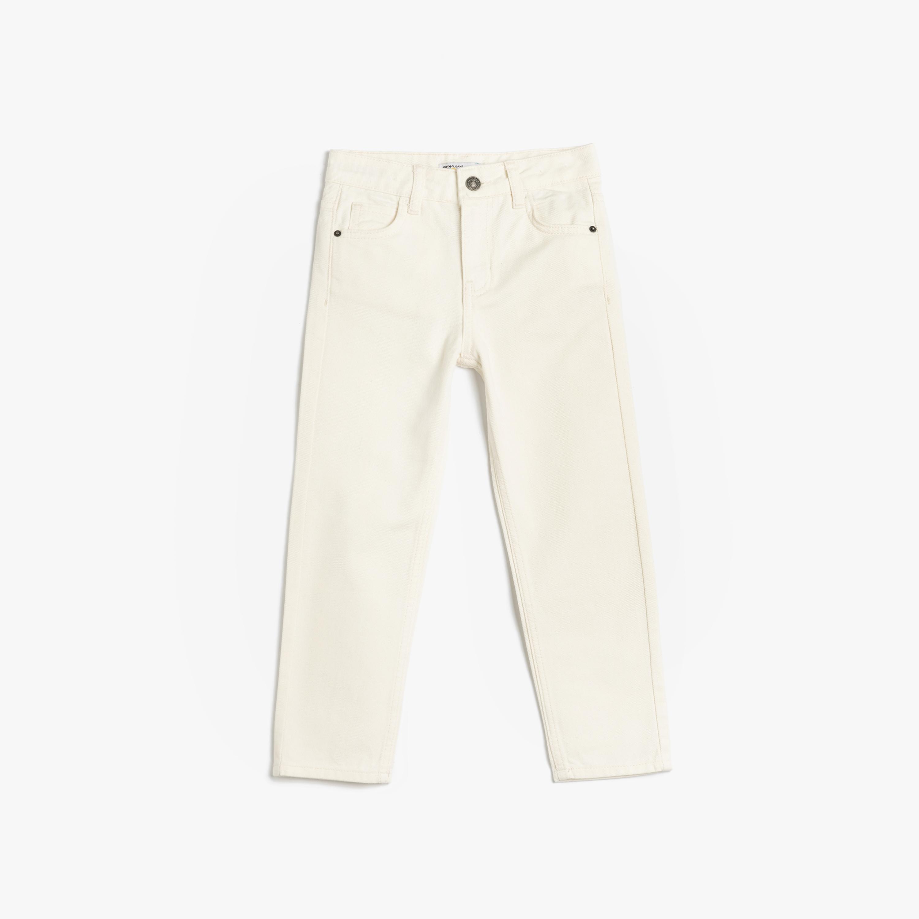جينز بأزرار سادة من كوتون-boys-clothing-bottoms-joggersandtrackpants-image-1