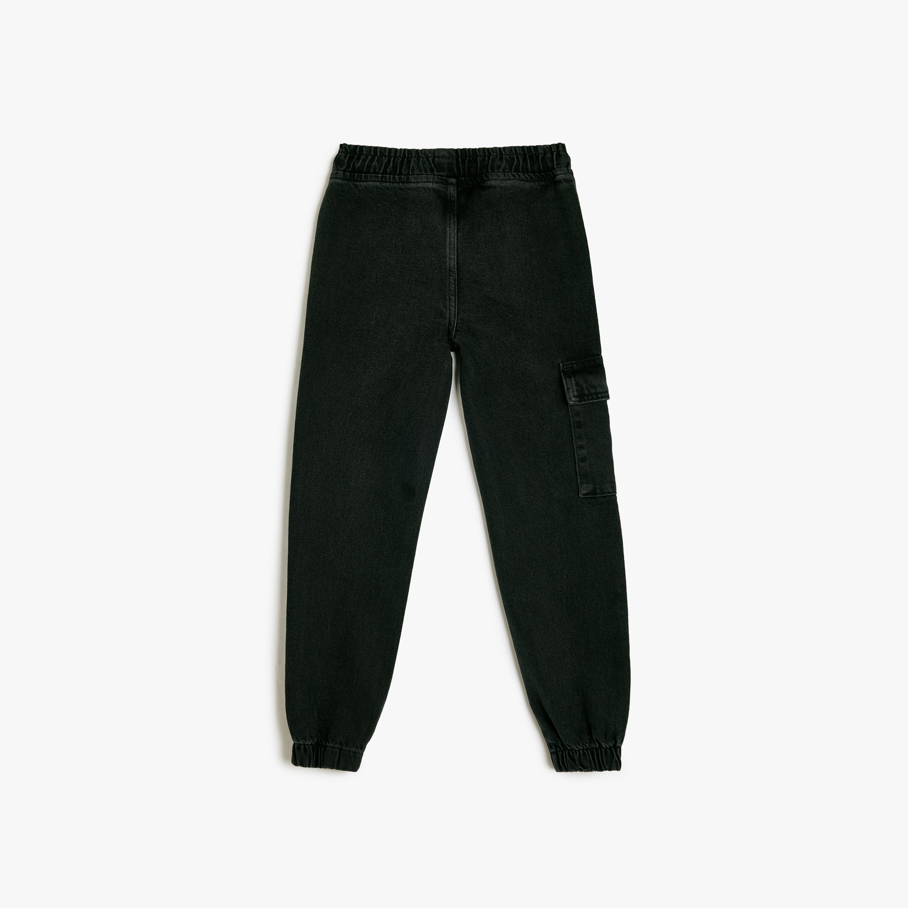 Koton Solid Elasticated Drawstring Joggers-boys-clothing-bottoms-joggersandtrackpants-image-2