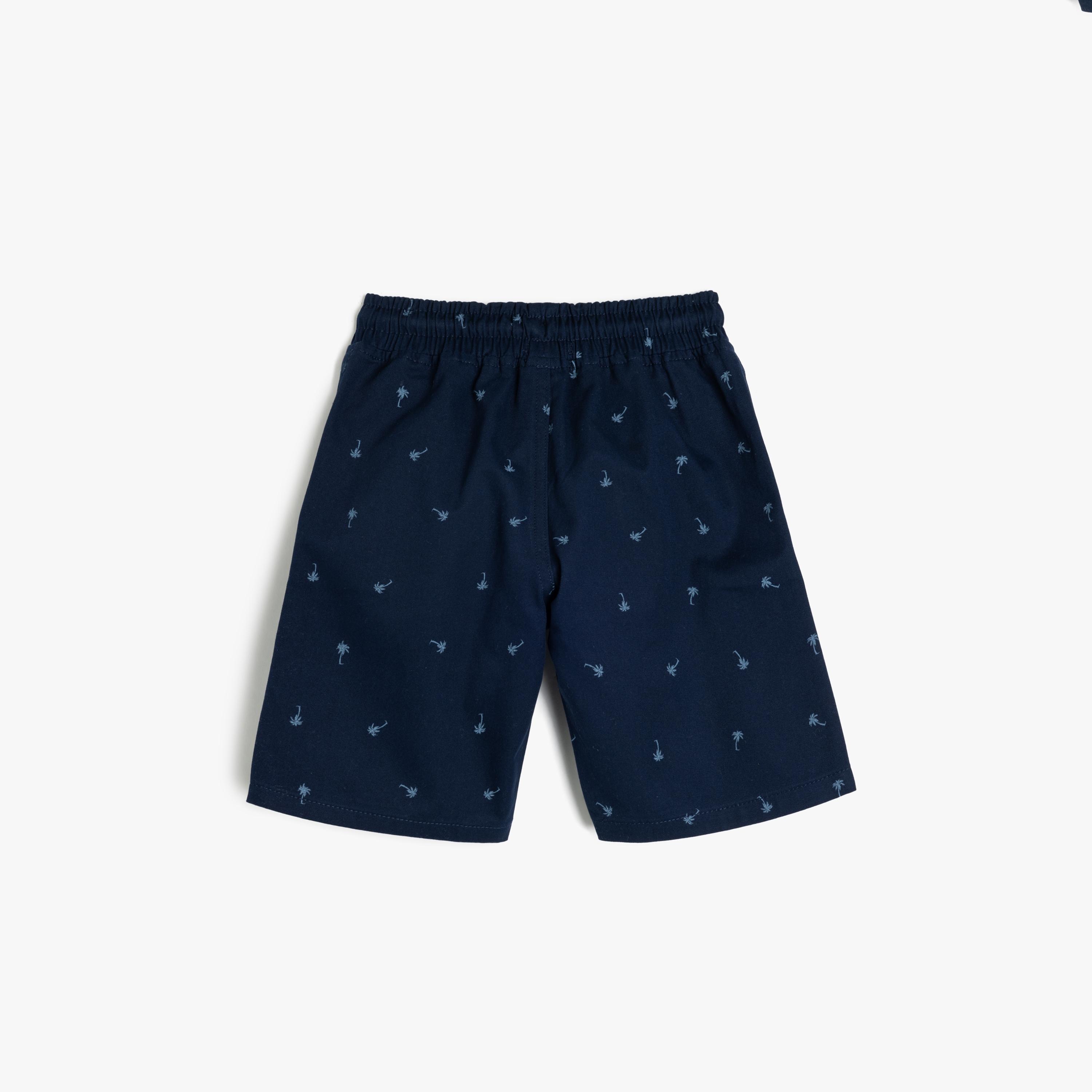 Koton Printed Elasticated Drawstring Shorts-boys-clothing-bottoms-shorts-image-2