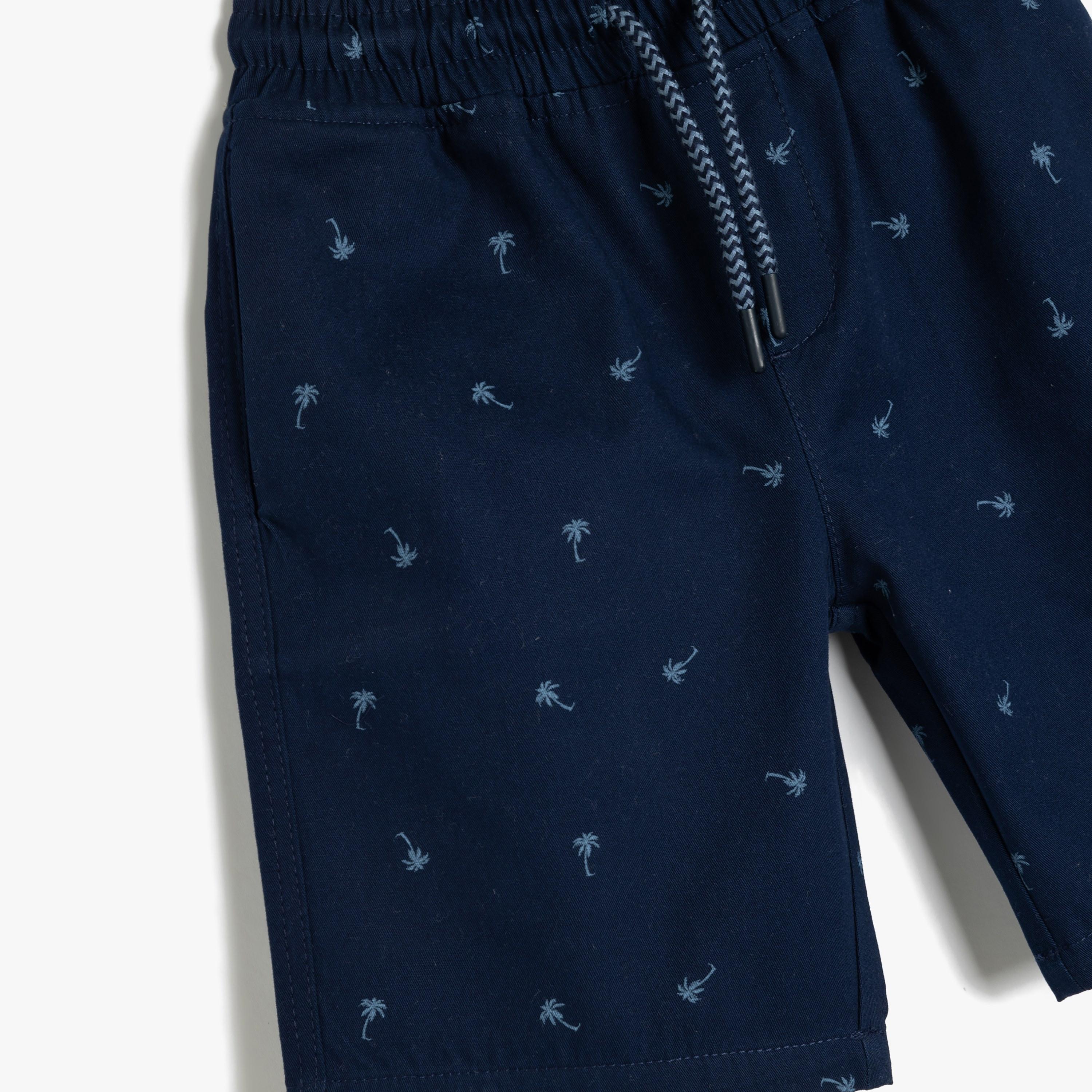 Koton Printed Elasticated Drawstring Shorts-boys-clothing-bottoms-shorts-image-3