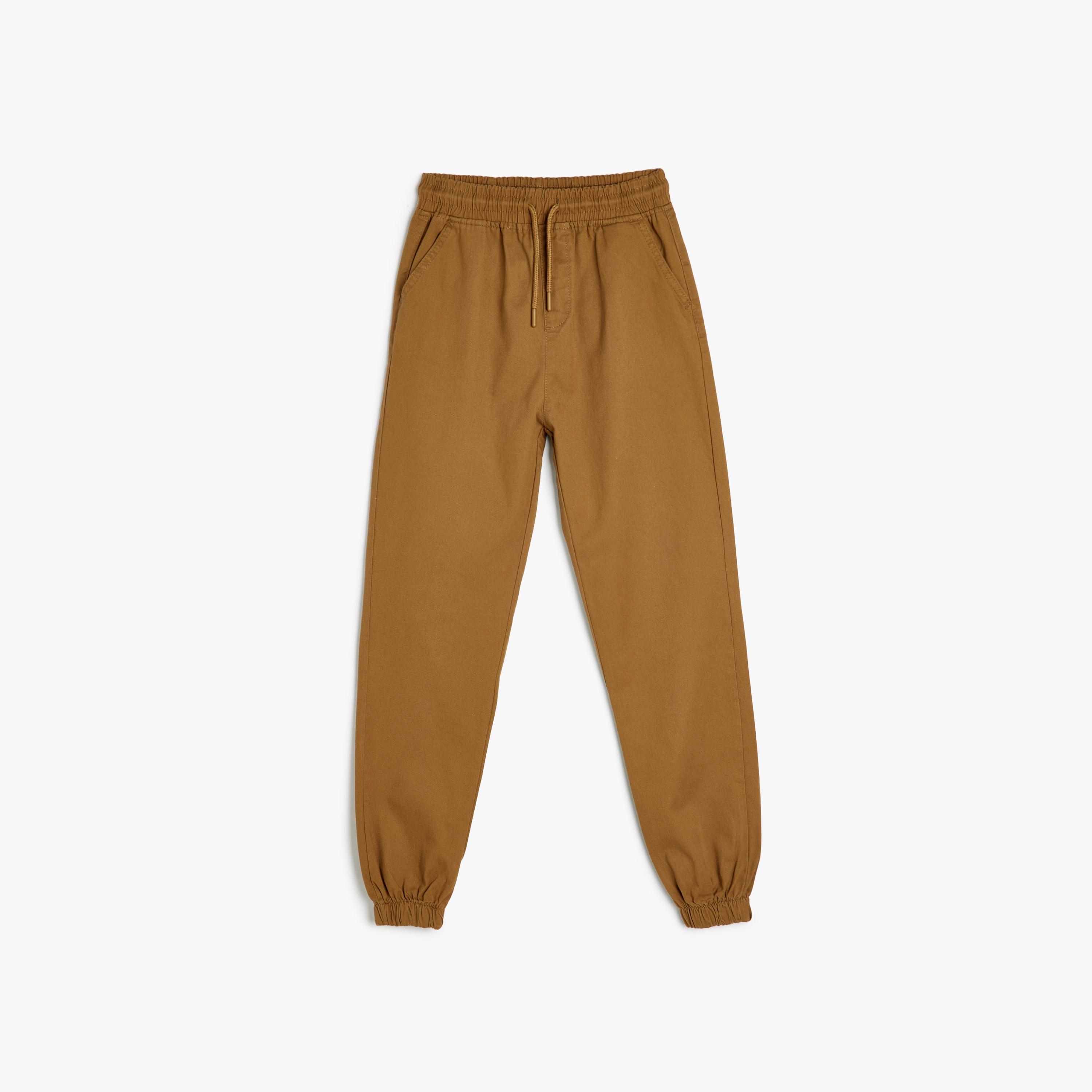 Koton Solid Elasticated Drawstring Joggers-boys-clothing-bottoms-joggersandtrackpants-image-1