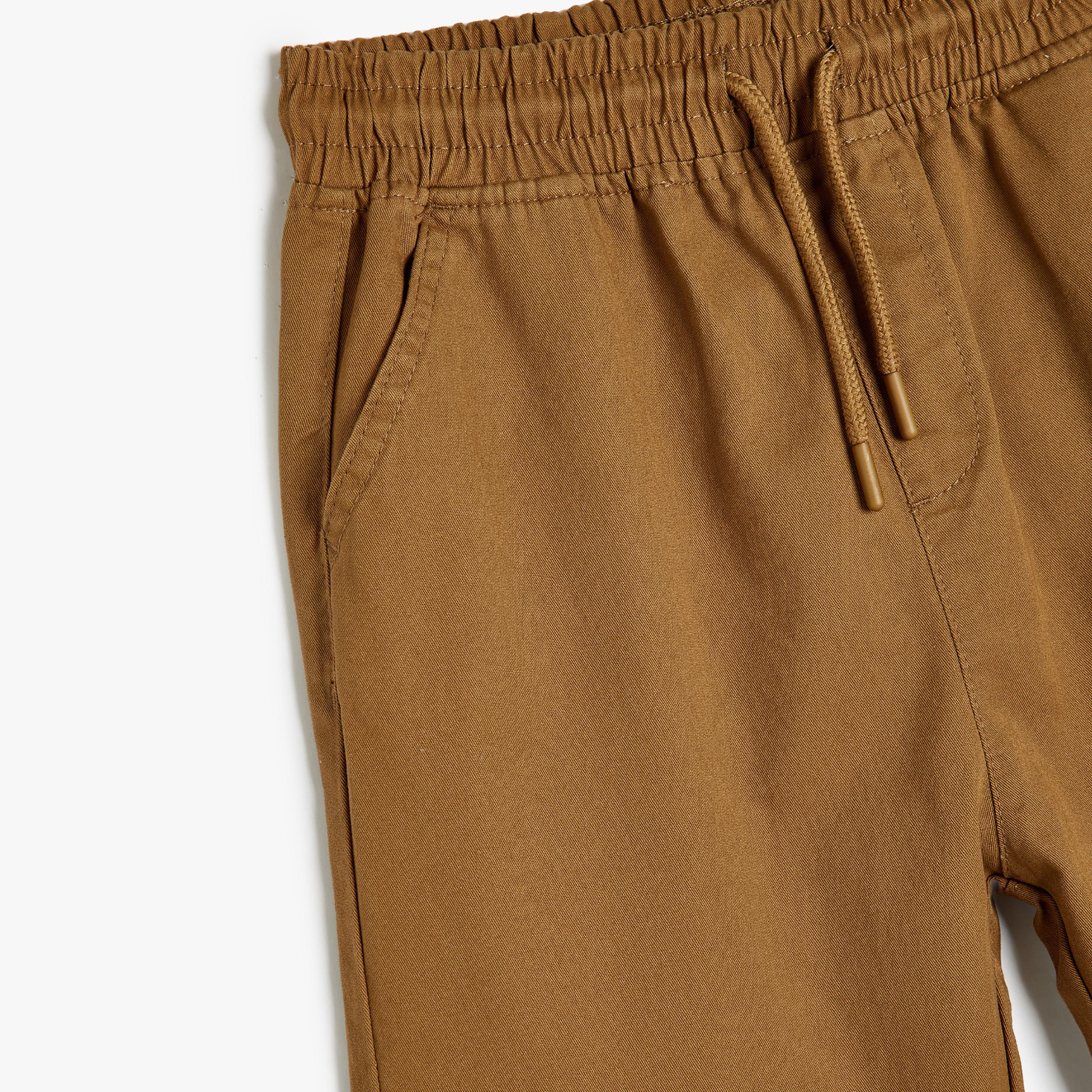 Koton Solid Elasticated Drawstring Joggers-boys-clothing-bottoms-joggersandtrackpants-image-3