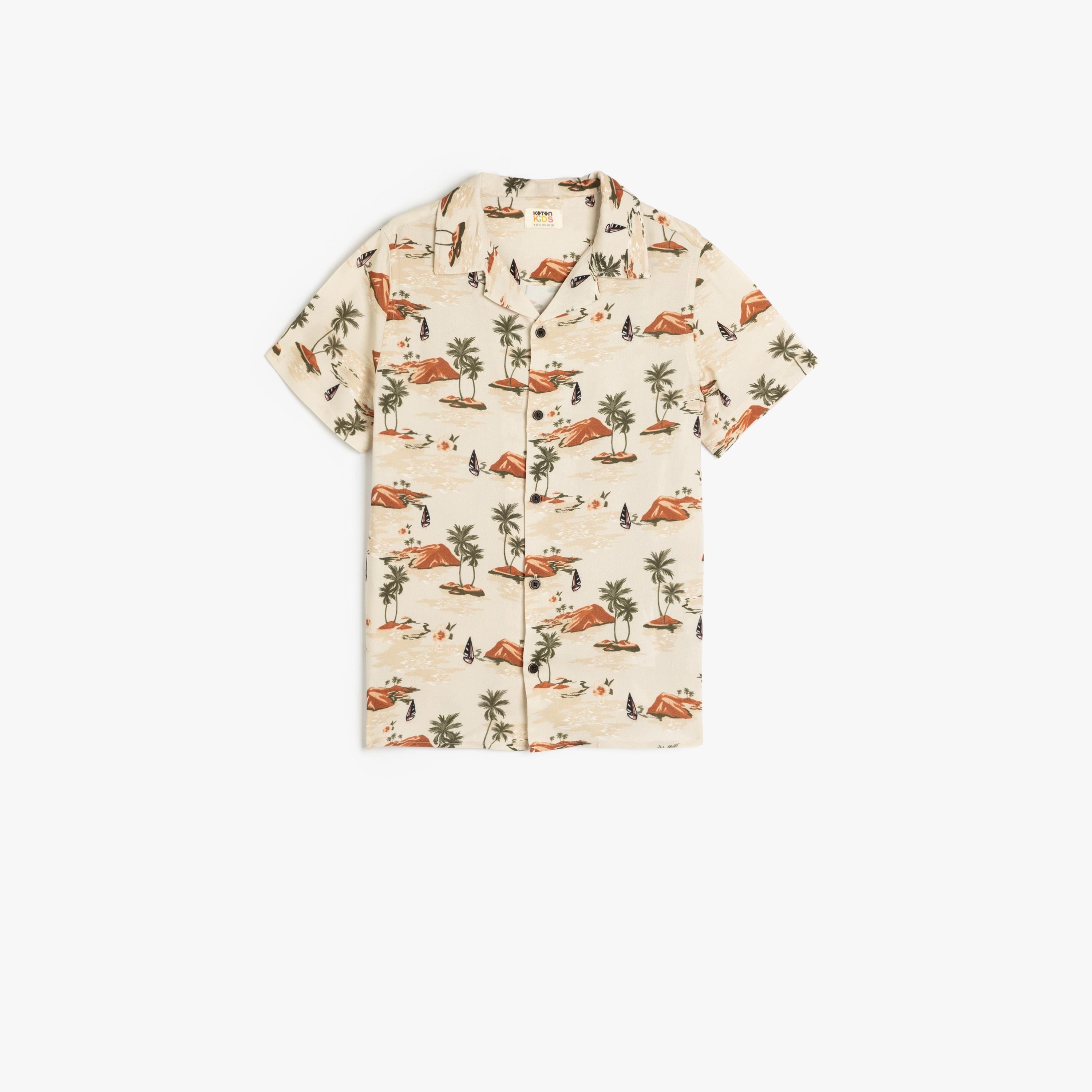 Koton Short Sleeves Collar Neck Printed Shirt-boys-clothing-shirts-image-1