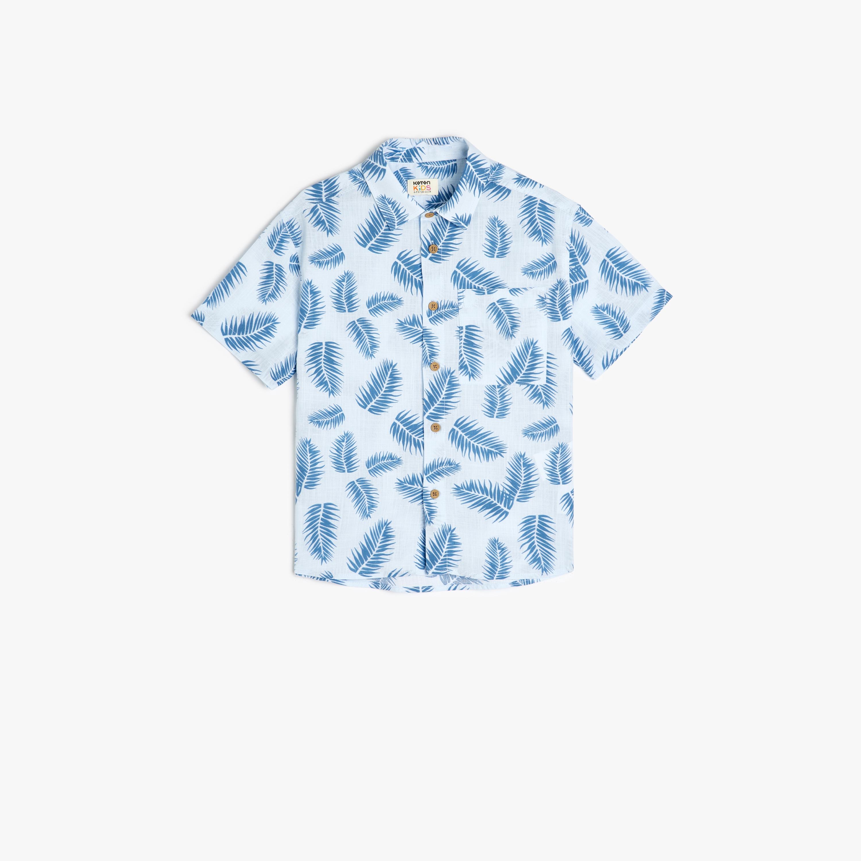 Koton Short Sleeves Collar Neck Floral Shirt-boys-clothing-shirts-image-4