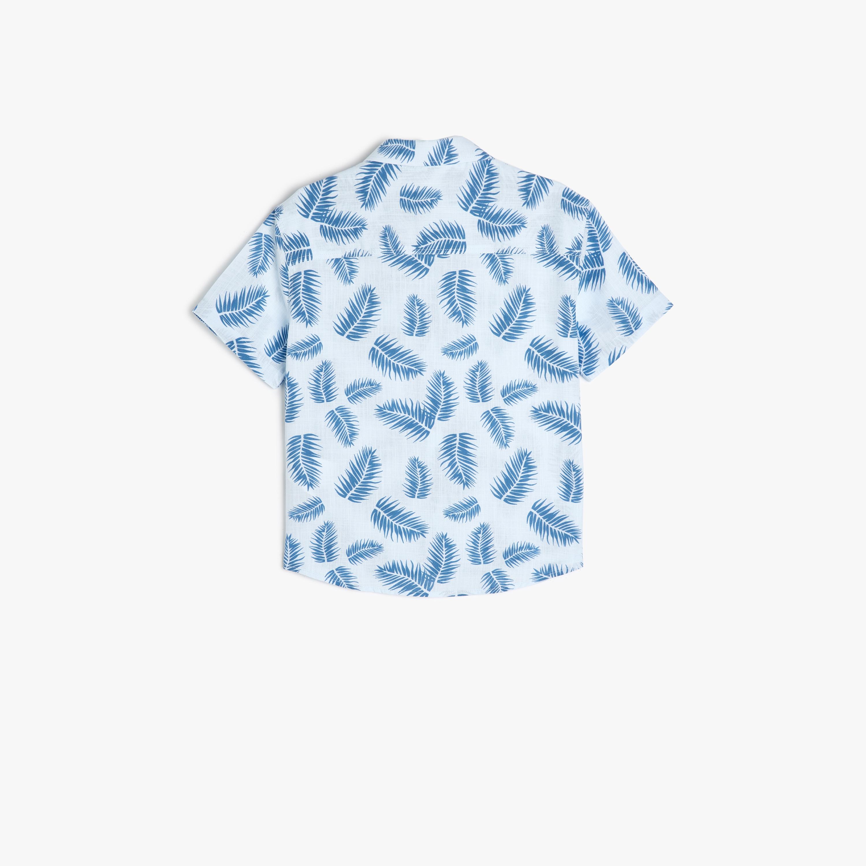 Koton Short Sleeves Collar Neck Floral Shirt-boys-clothing-shirts-image-5