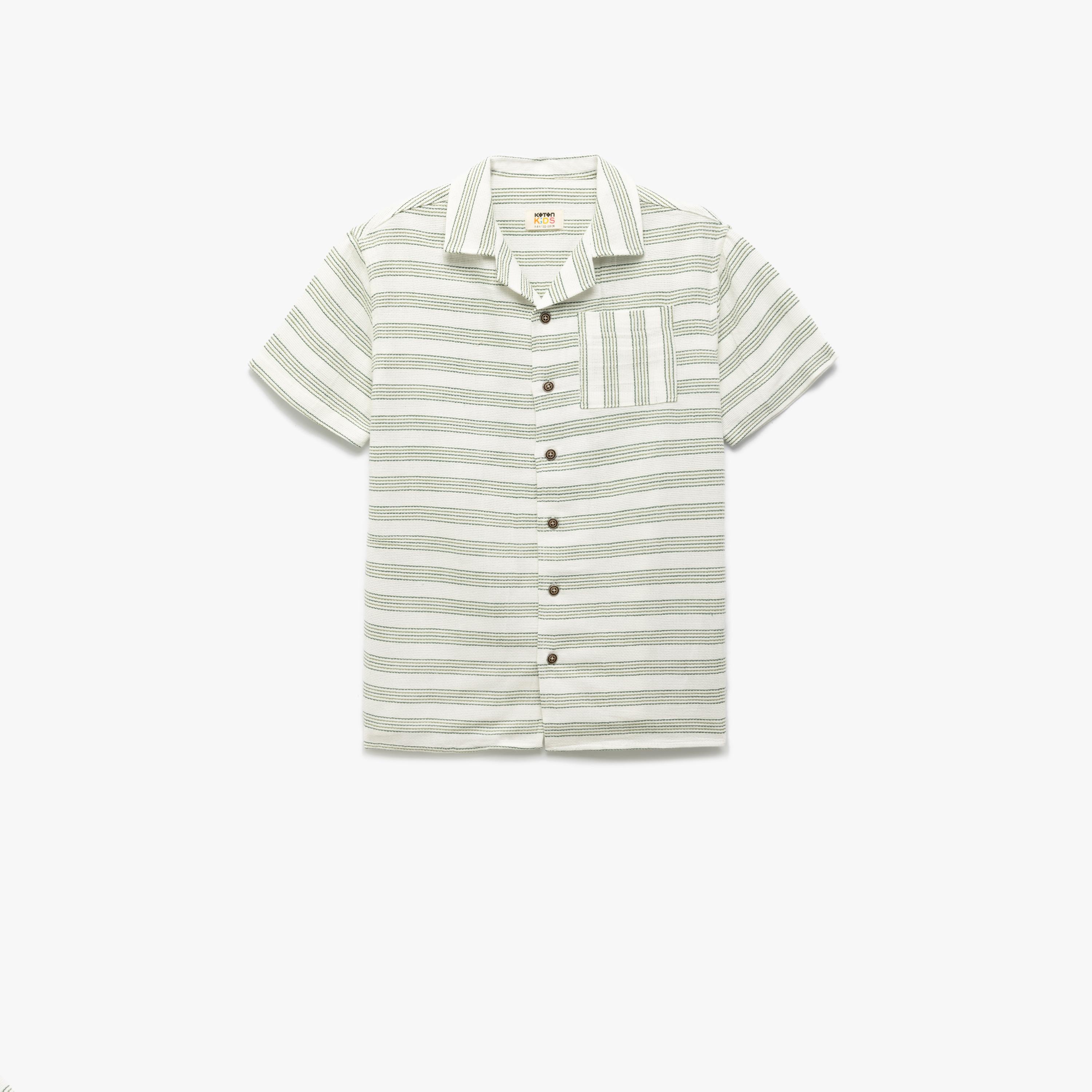 Koton Short Sleeves Collar Neck Striped Shirt-boys-clothing-shirts-image-1