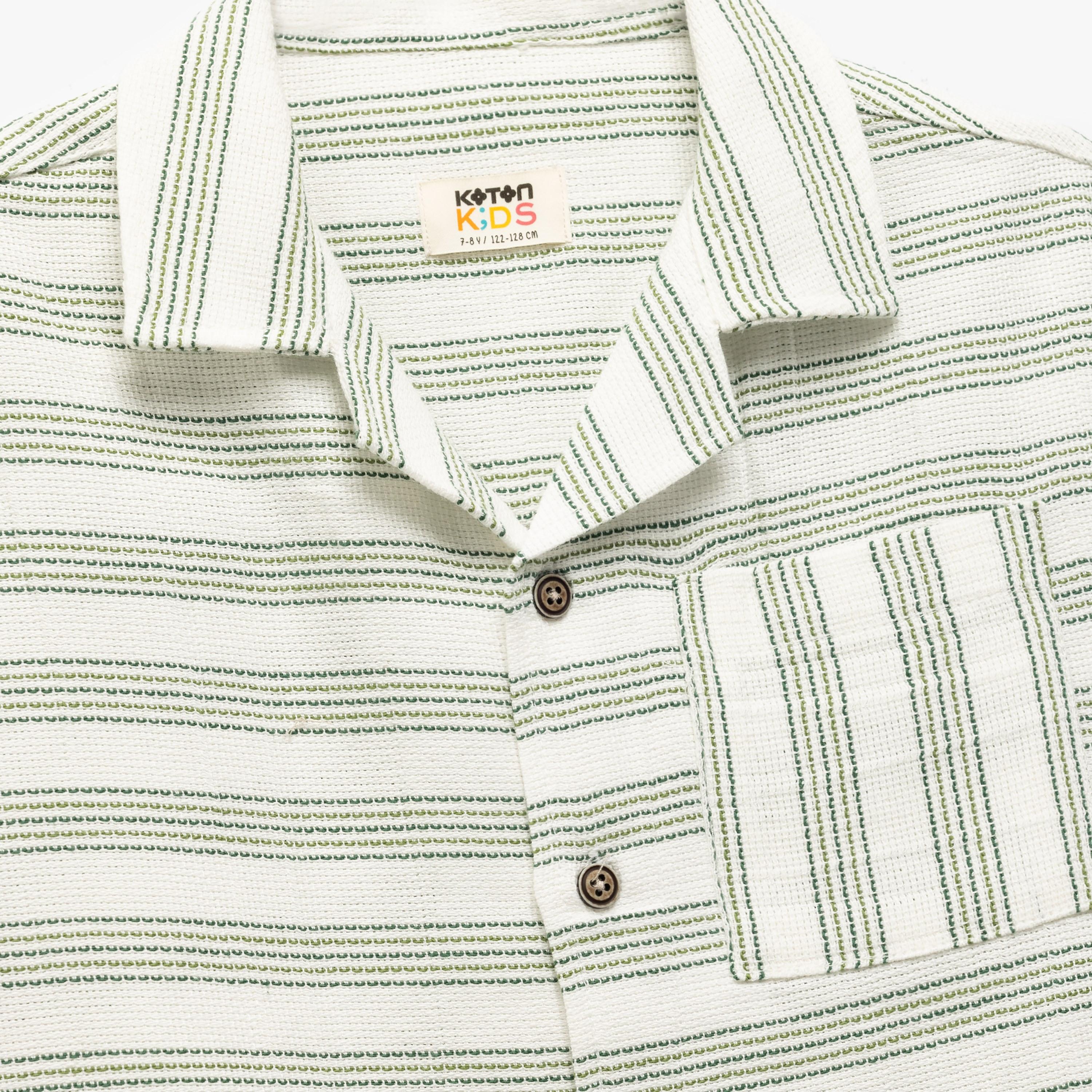 Koton Short Sleeves Collar Neck Striped Shirt-boys-clothing-shirts-image-3