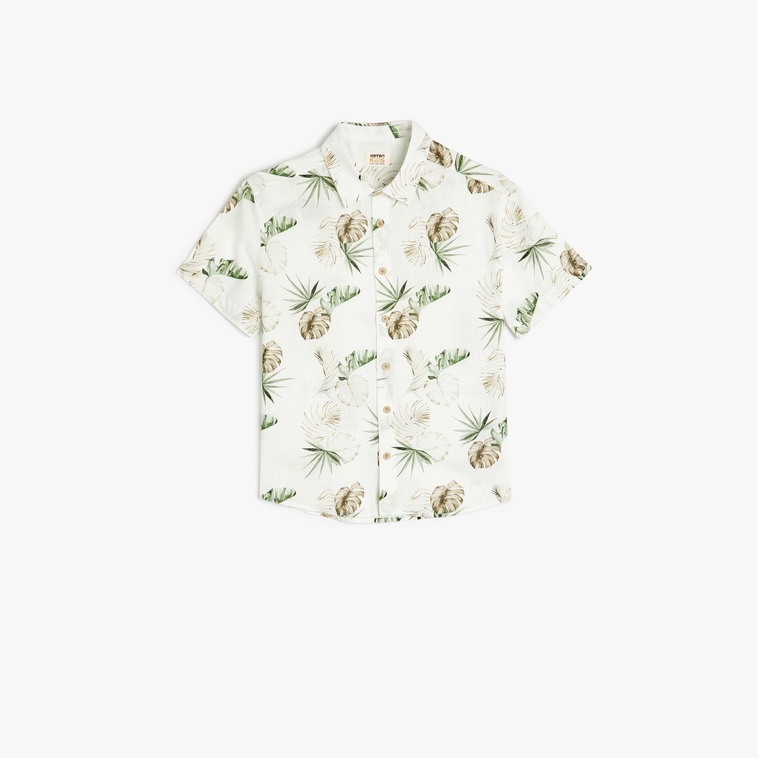Koton Short Sleeves Collar Neck Floral Shirt-boys-clothing-shirts-image-1