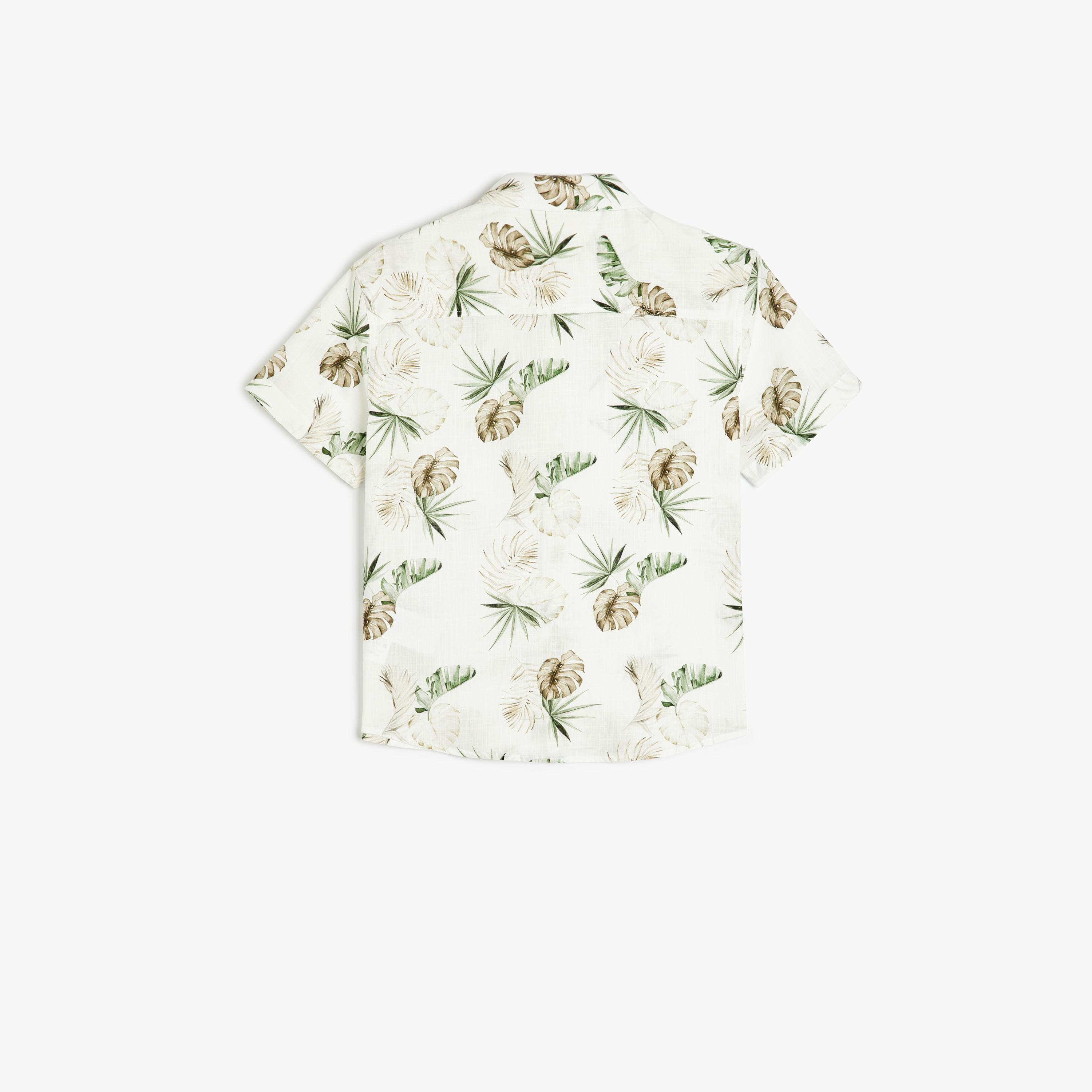Koton Short Sleeves Collar Neck Floral Shirt-boys-clothing-shirts-image-2
