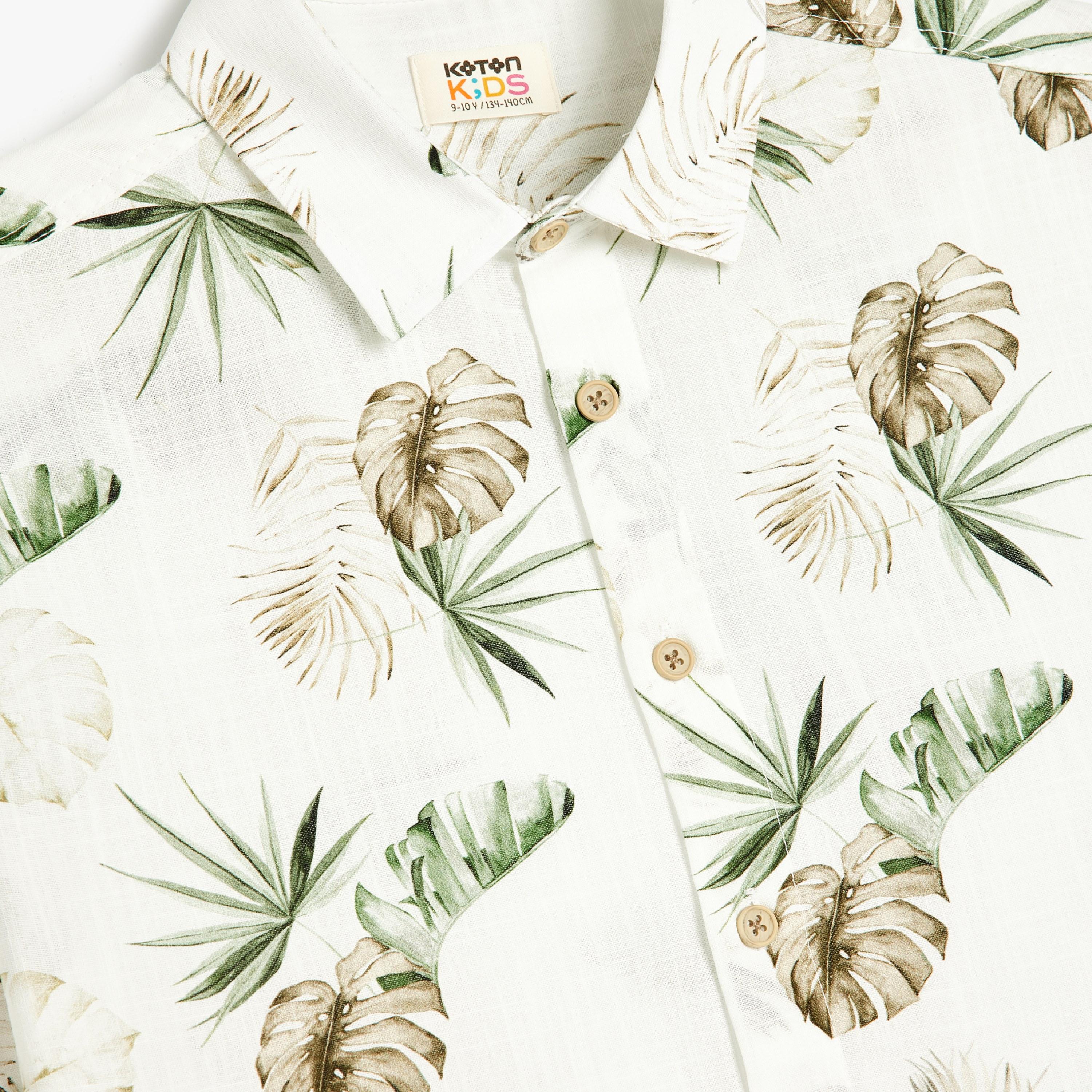 Koton Short Sleeves Collar Neck Floral Shirt-boys-clothing-shirts-image-3