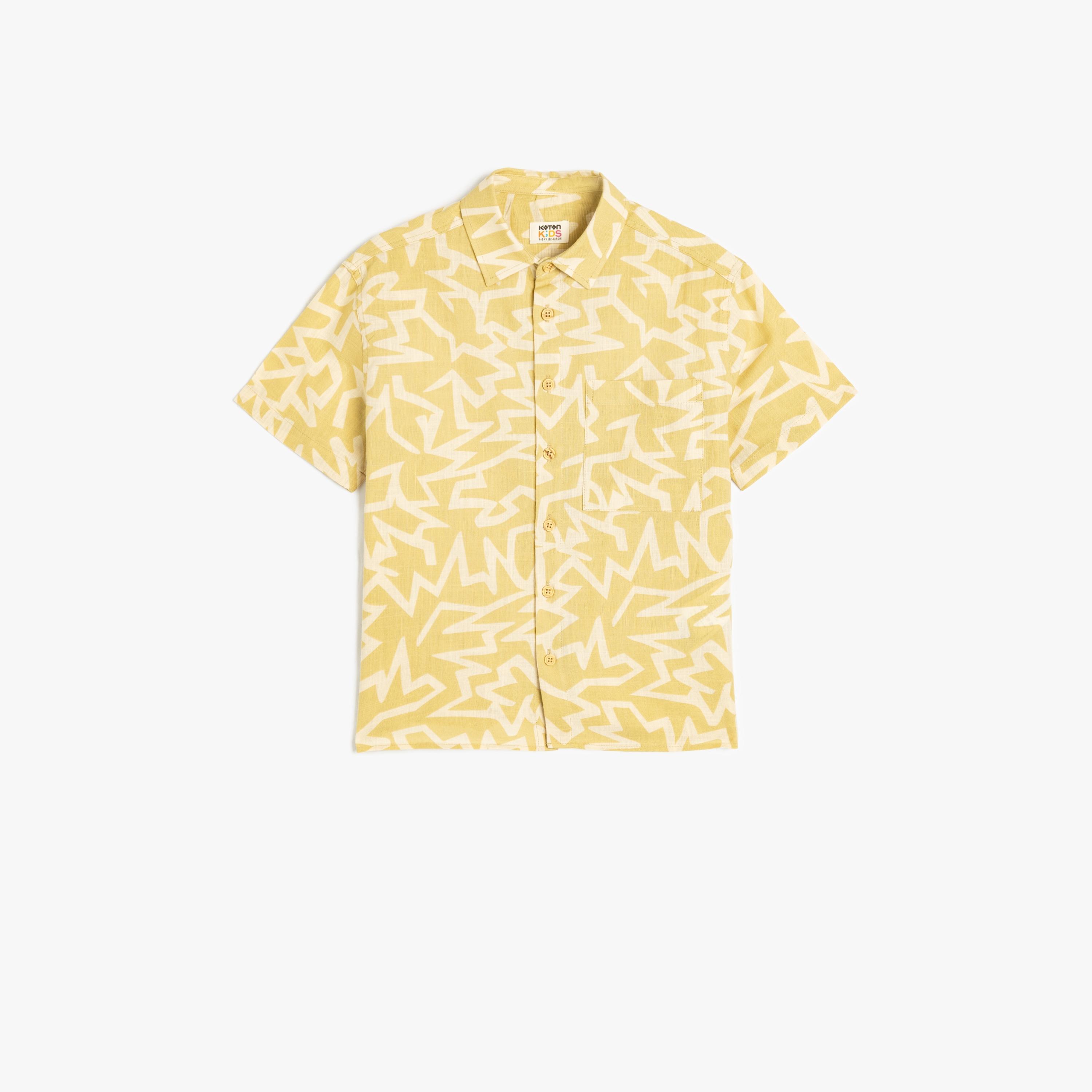 قميص بياقة وأكمام قصيرة، مطبوع من كوتون-boys-clothing-shirts-image-1
