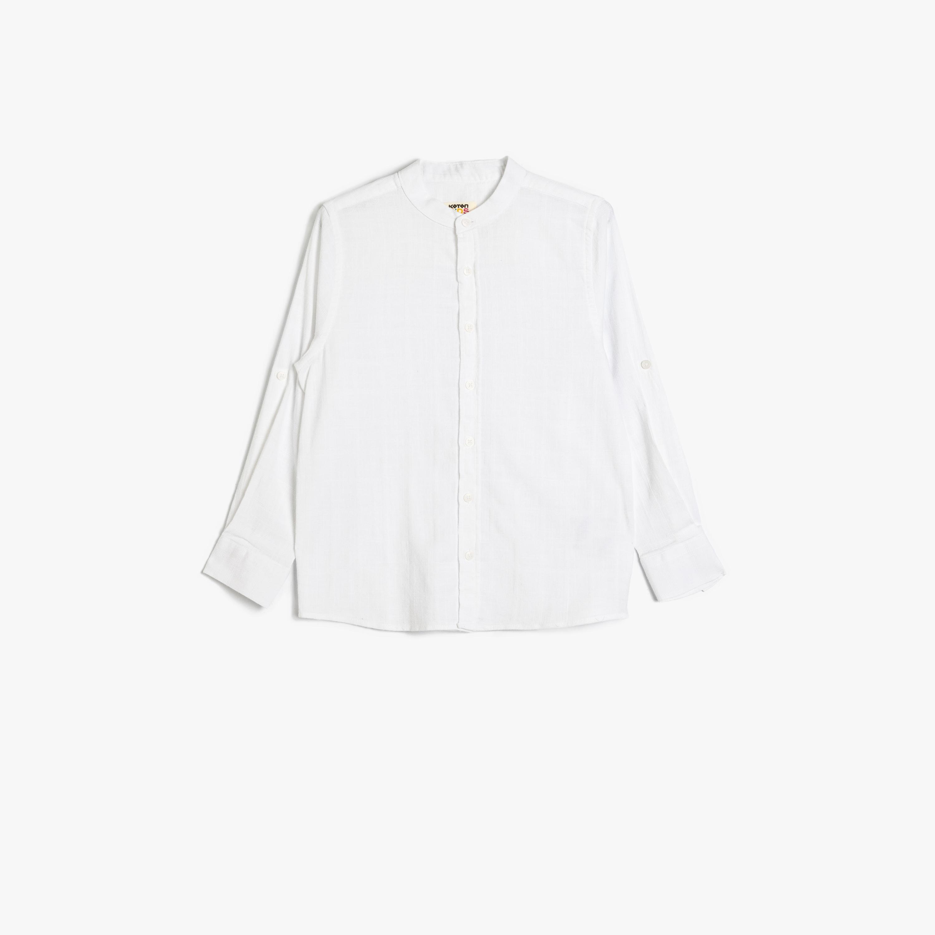 Koton Long Sleeves Round Neck Solid Shirt-boys-clothing-shirts-image-1