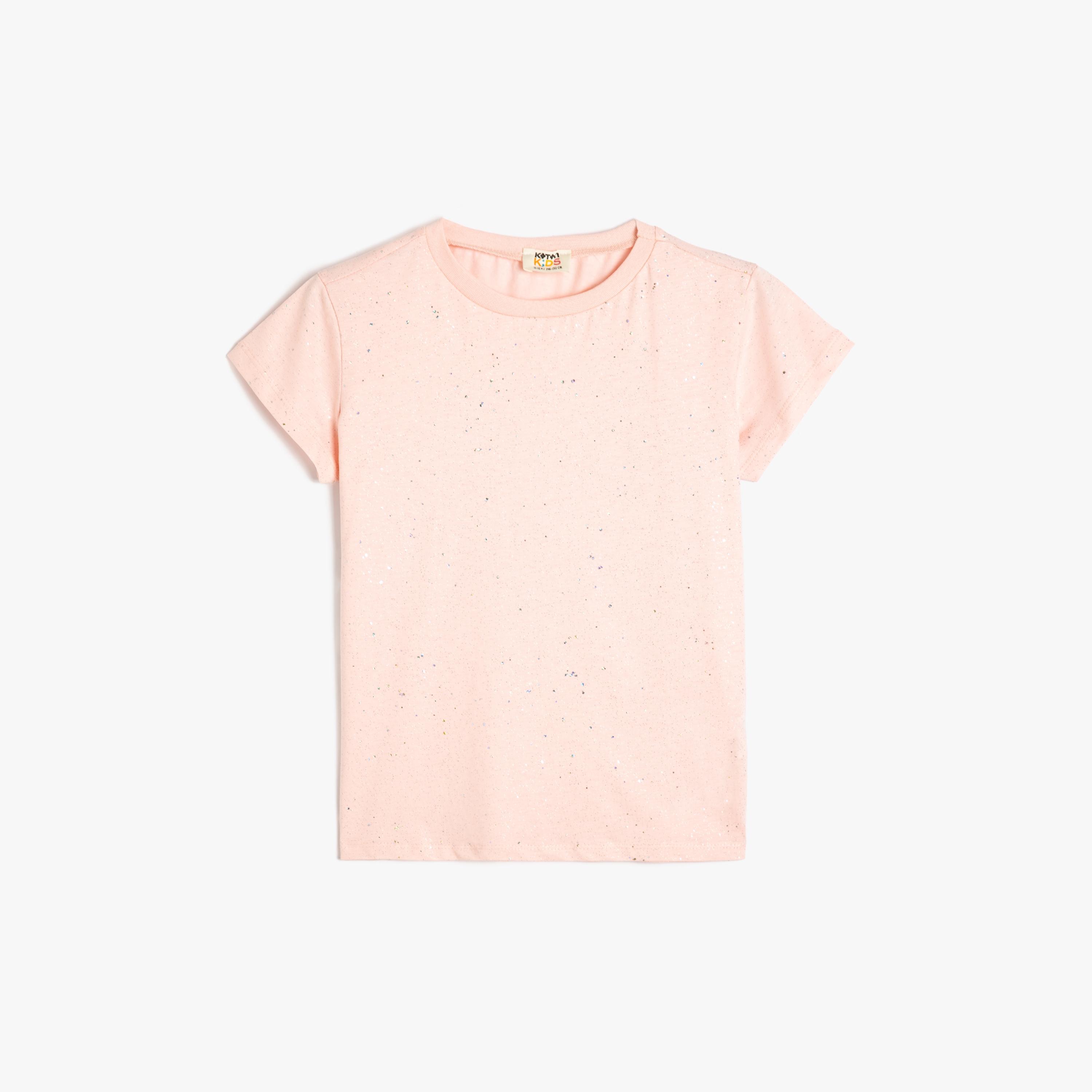 Koton Short Sleeves Round Neck Solid T-Shirt-girls-clothing-tshirts-image-1