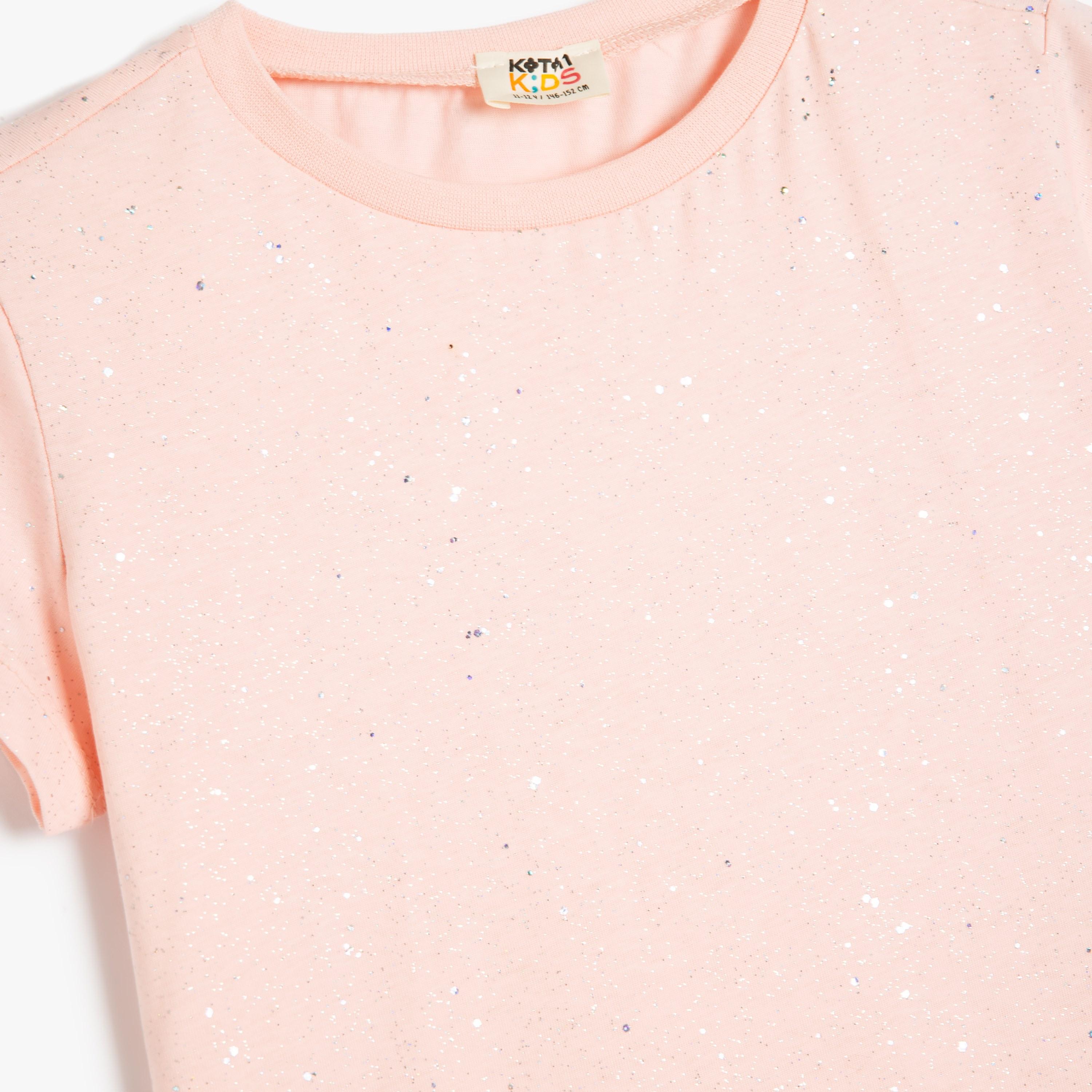 Koton Short Sleeves Round Neck Solid T-Shirt-girls-clothing-tshirts-image-3