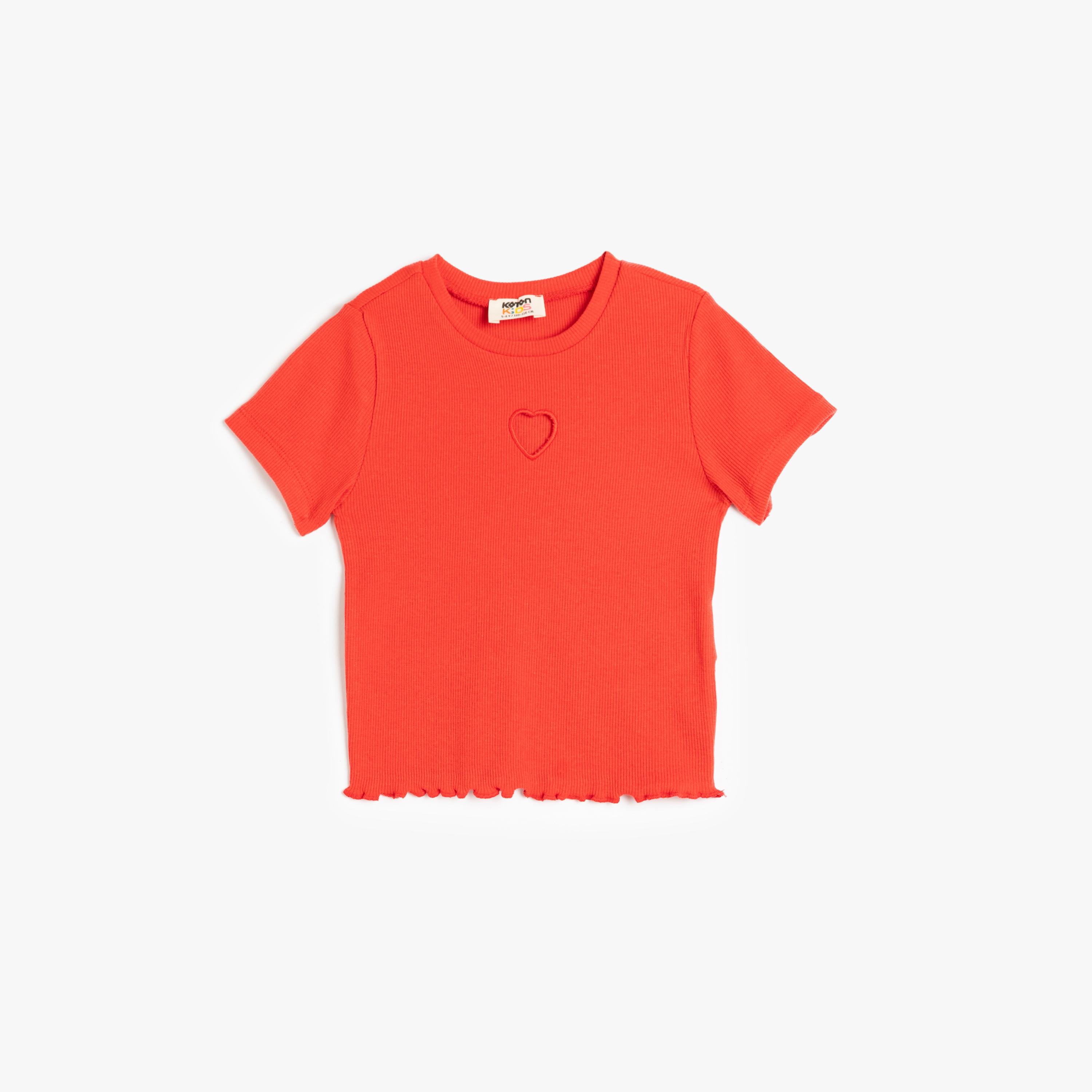 Koton Short Sleeves Round Neck Solid T-Shirt-girls-clothing-tshirts-image-1