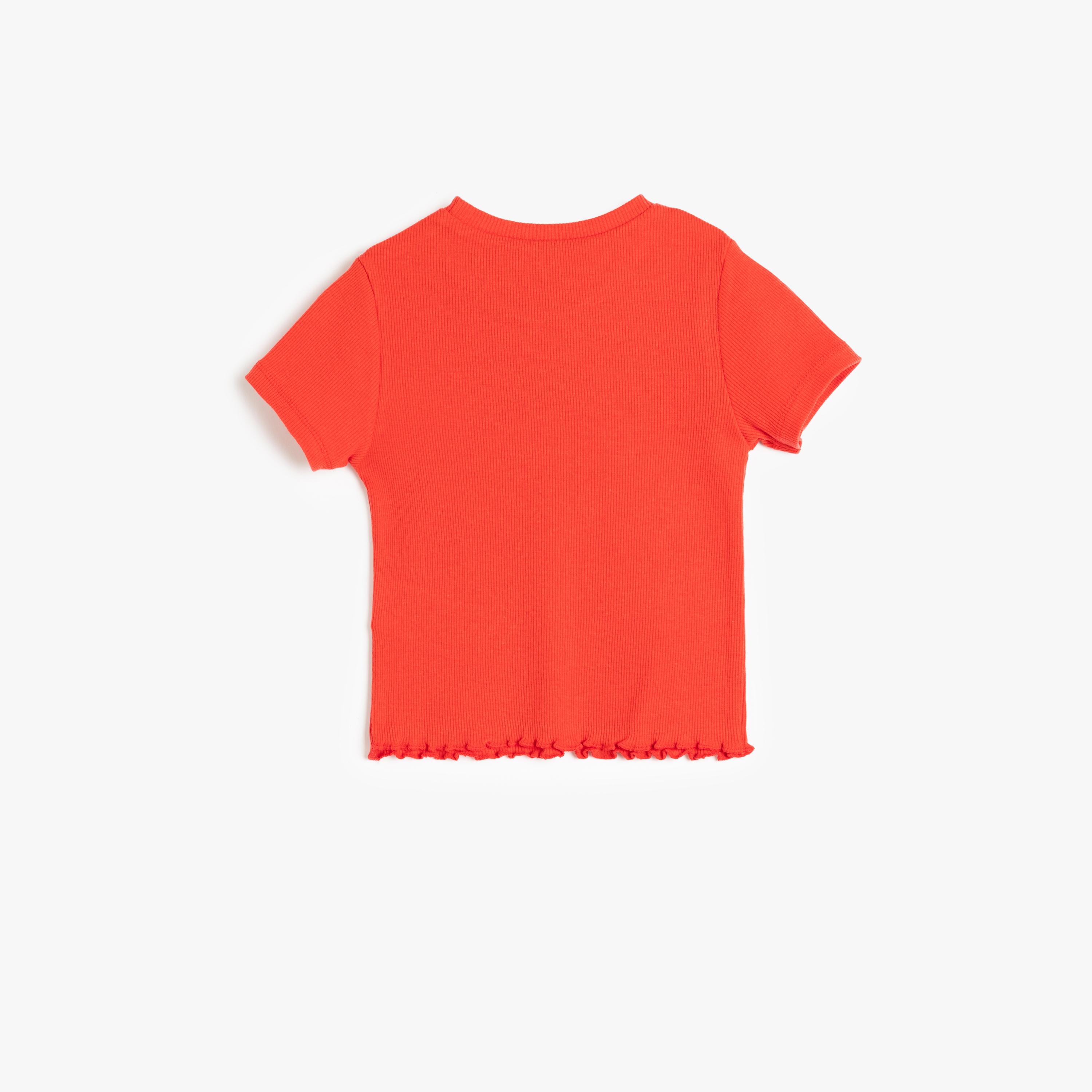 Koton Short Sleeves Round Neck Solid T-Shirt-girls-clothing-tshirts-image-2