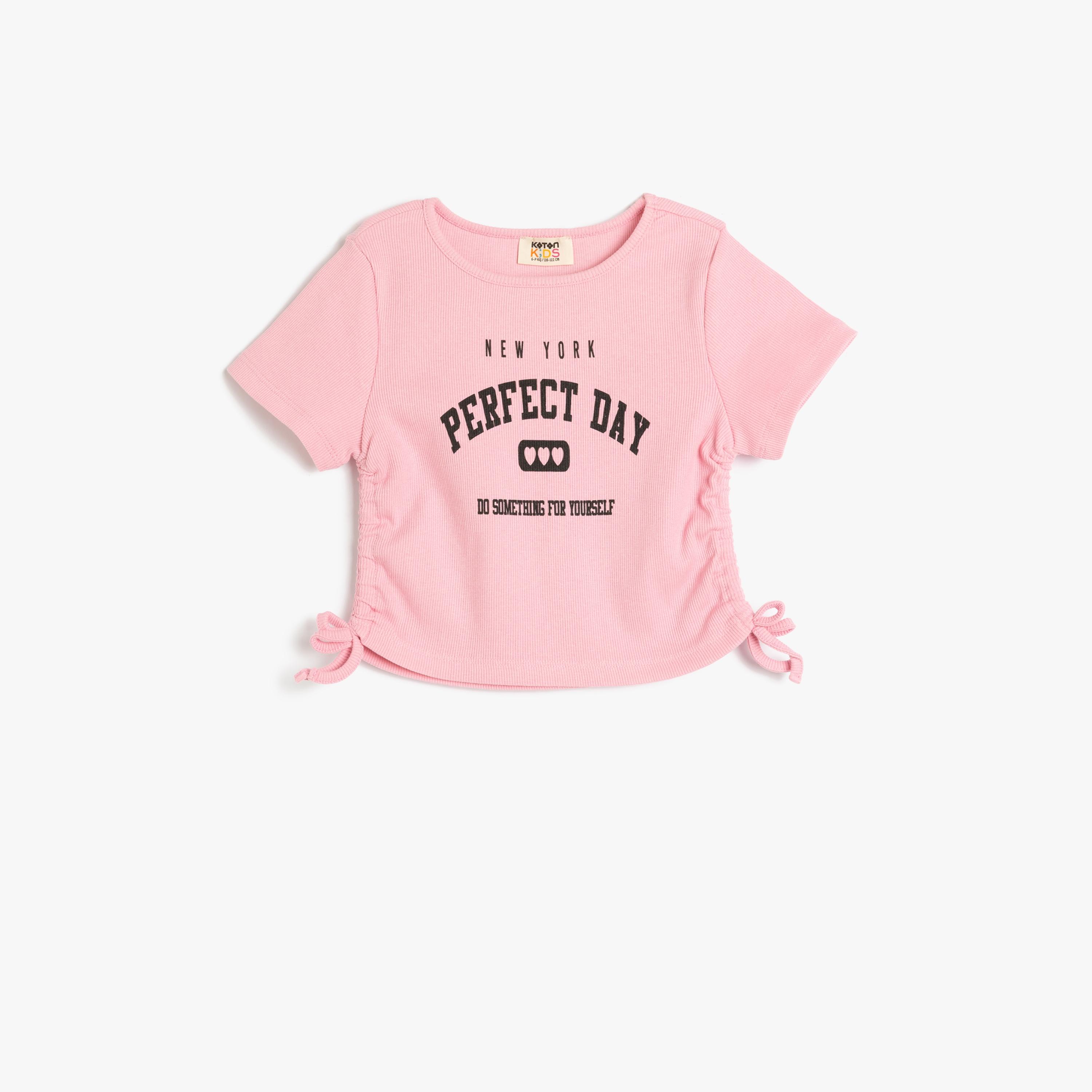 Koton Short Sleeves Round Neck Printed T-Shirt-girls-clothing-tshirts-image-1
