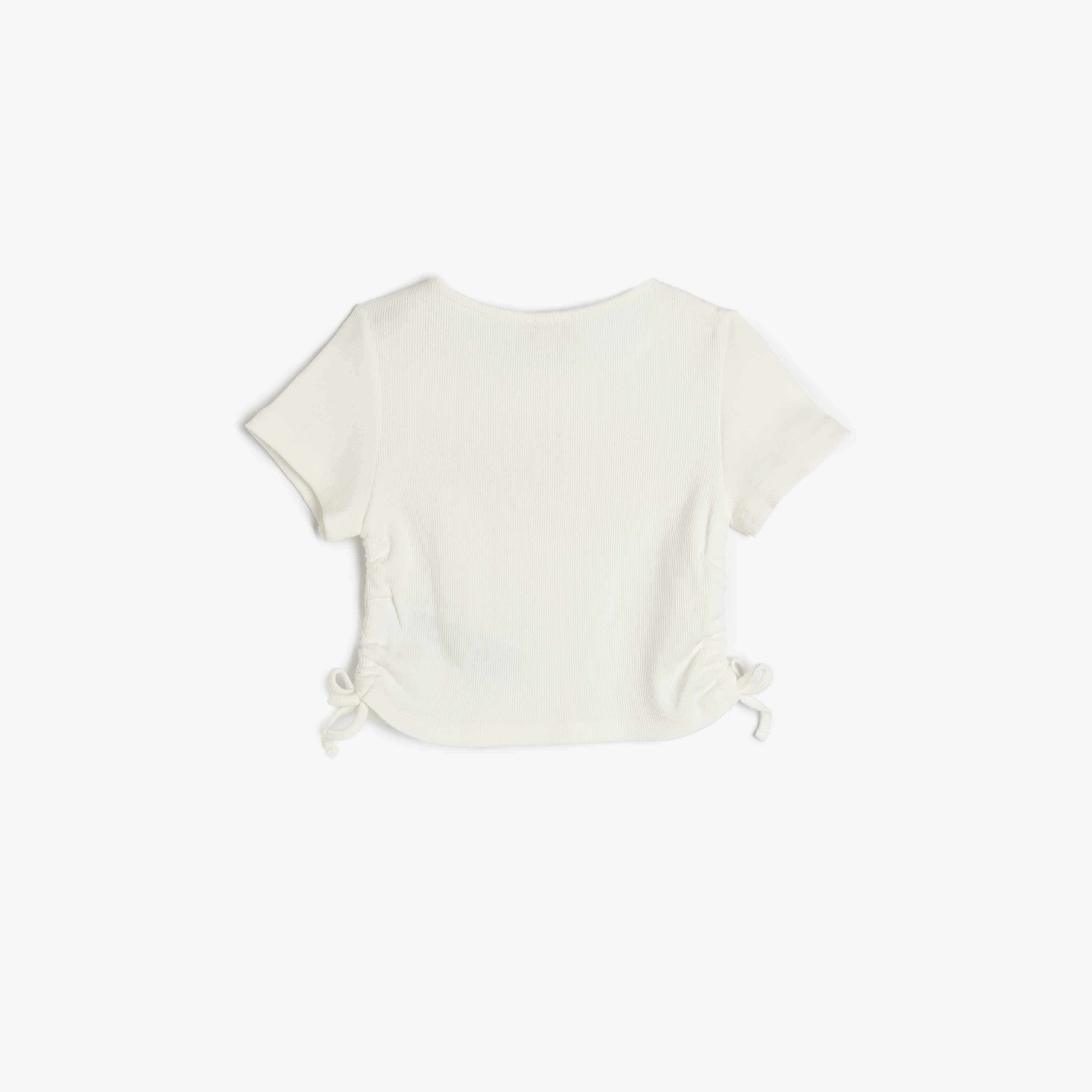 تيشيرت بياقة دائرية وأكمام قصيرة، مطبوع من كوتون-girls-clothing-tshirts-image-2