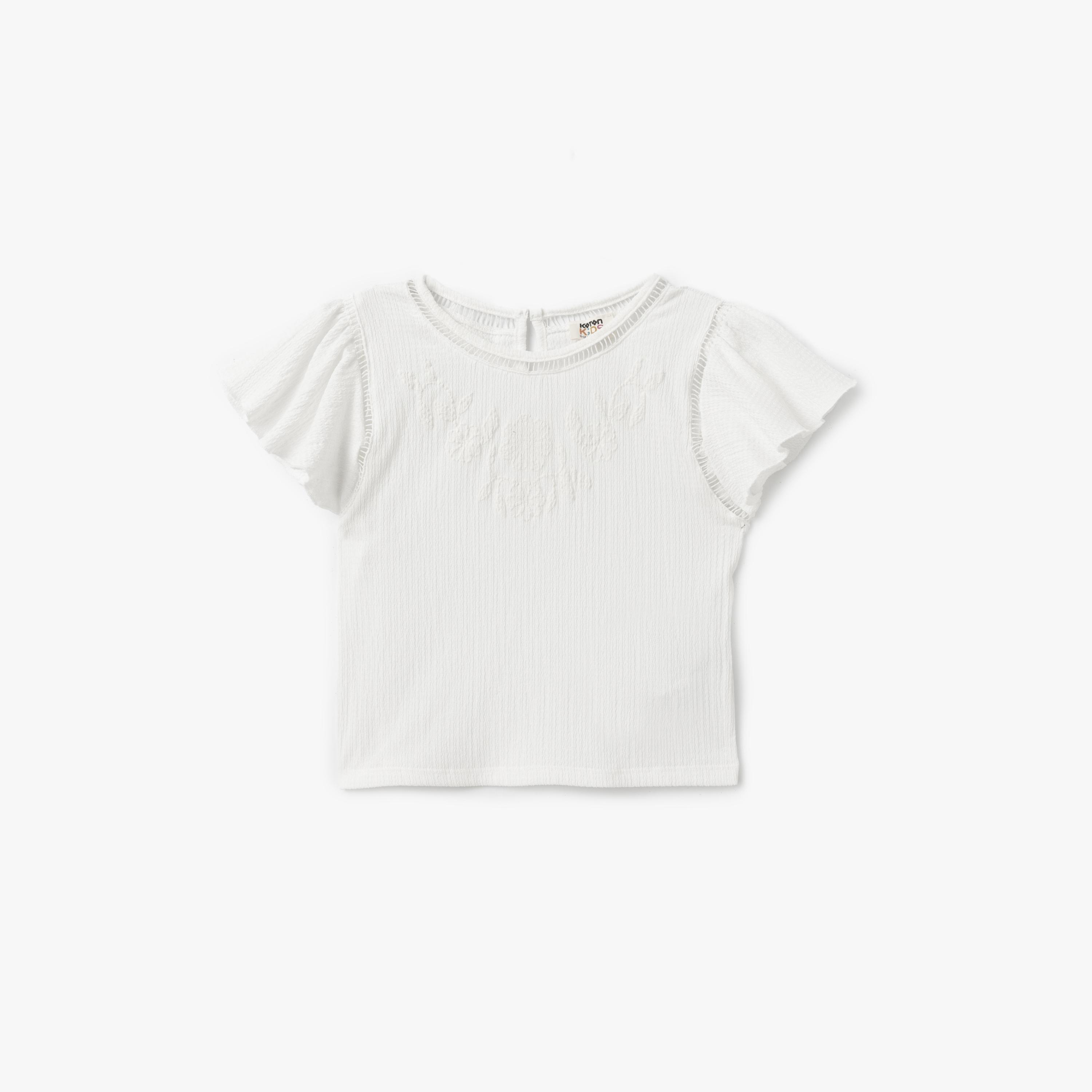 Koton Short Sleeves Round Neck Solid Blouse-girls-clothing-blousesandshirts-image-1