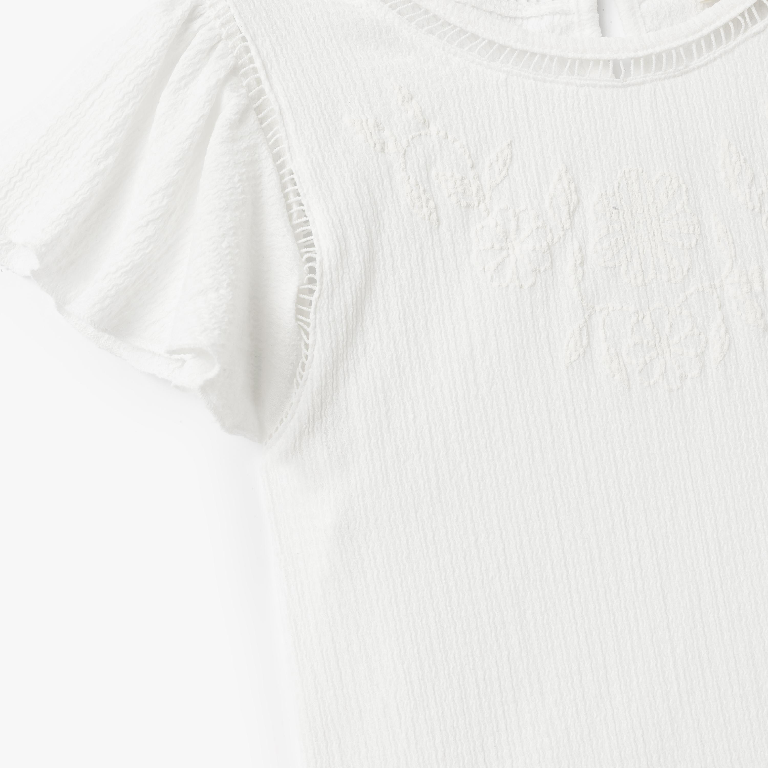 Koton Short Sleeves Round Neck Solid Blouse-girls-clothing-blousesandshirts-image-3