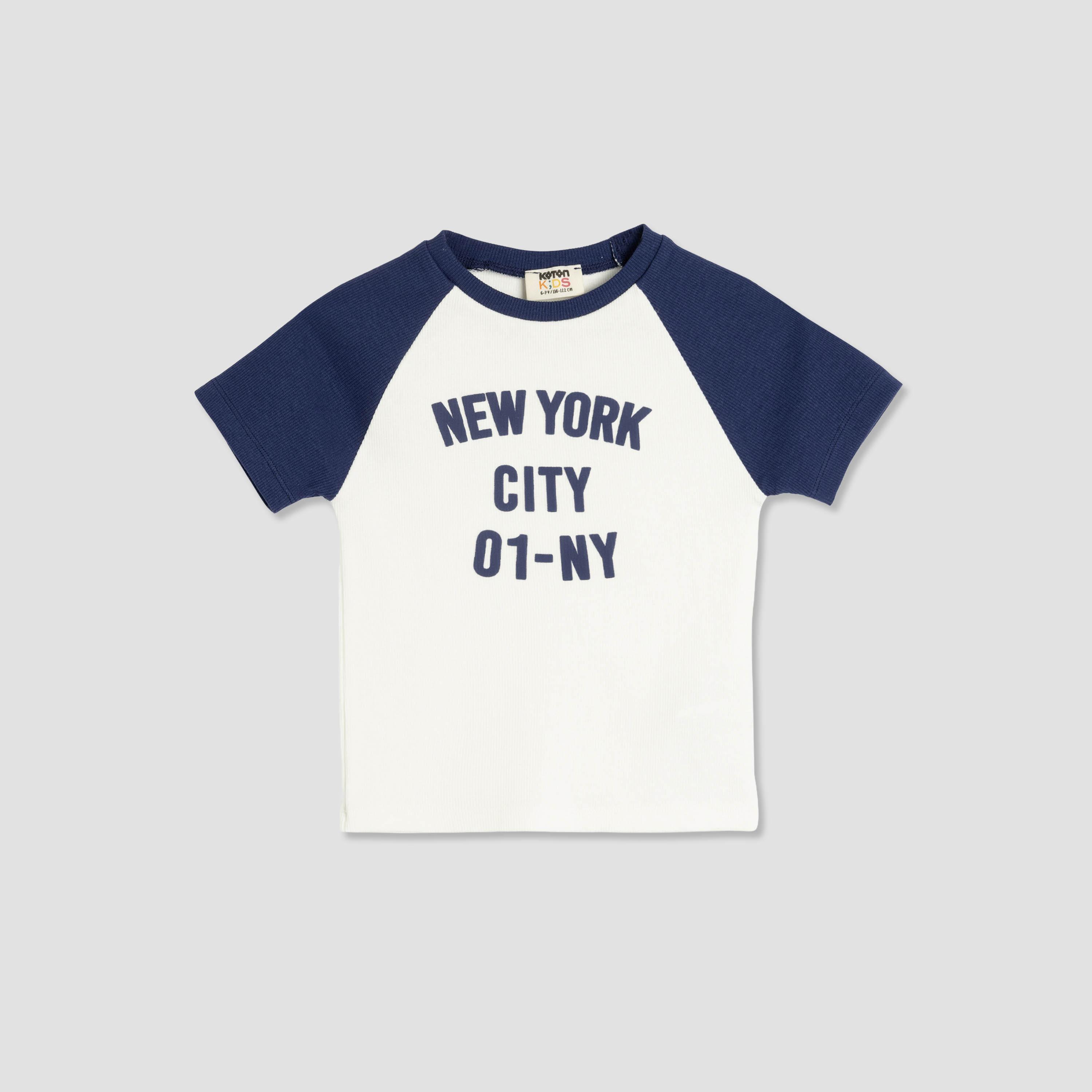 Koton Short Sleeves Round Neck Printed T-Shirt-girls-clothing-tshirts-image-1