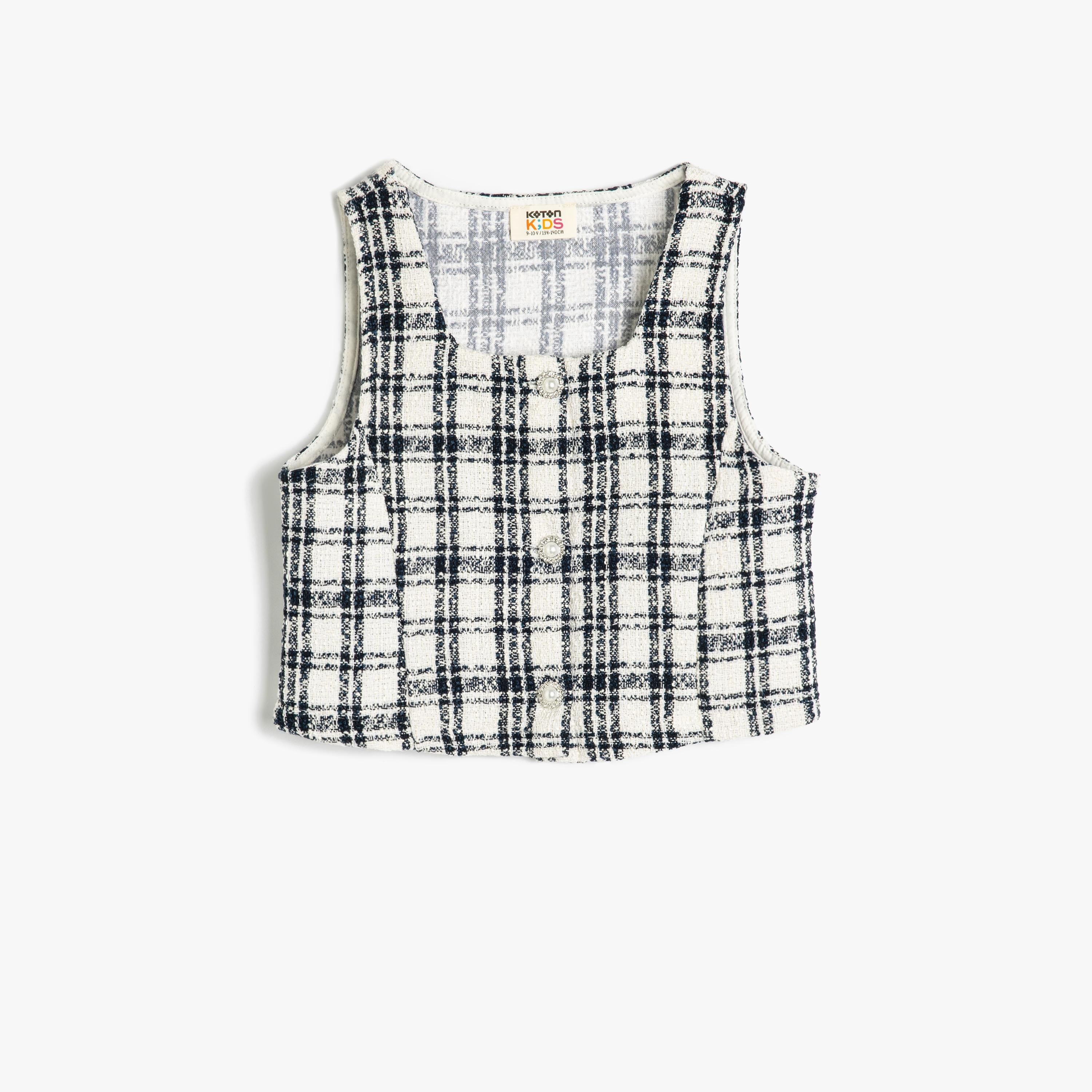 Koton Sleeveless Square Neck Striped Vest-girls-clothing-blousesandshirts-image-1
