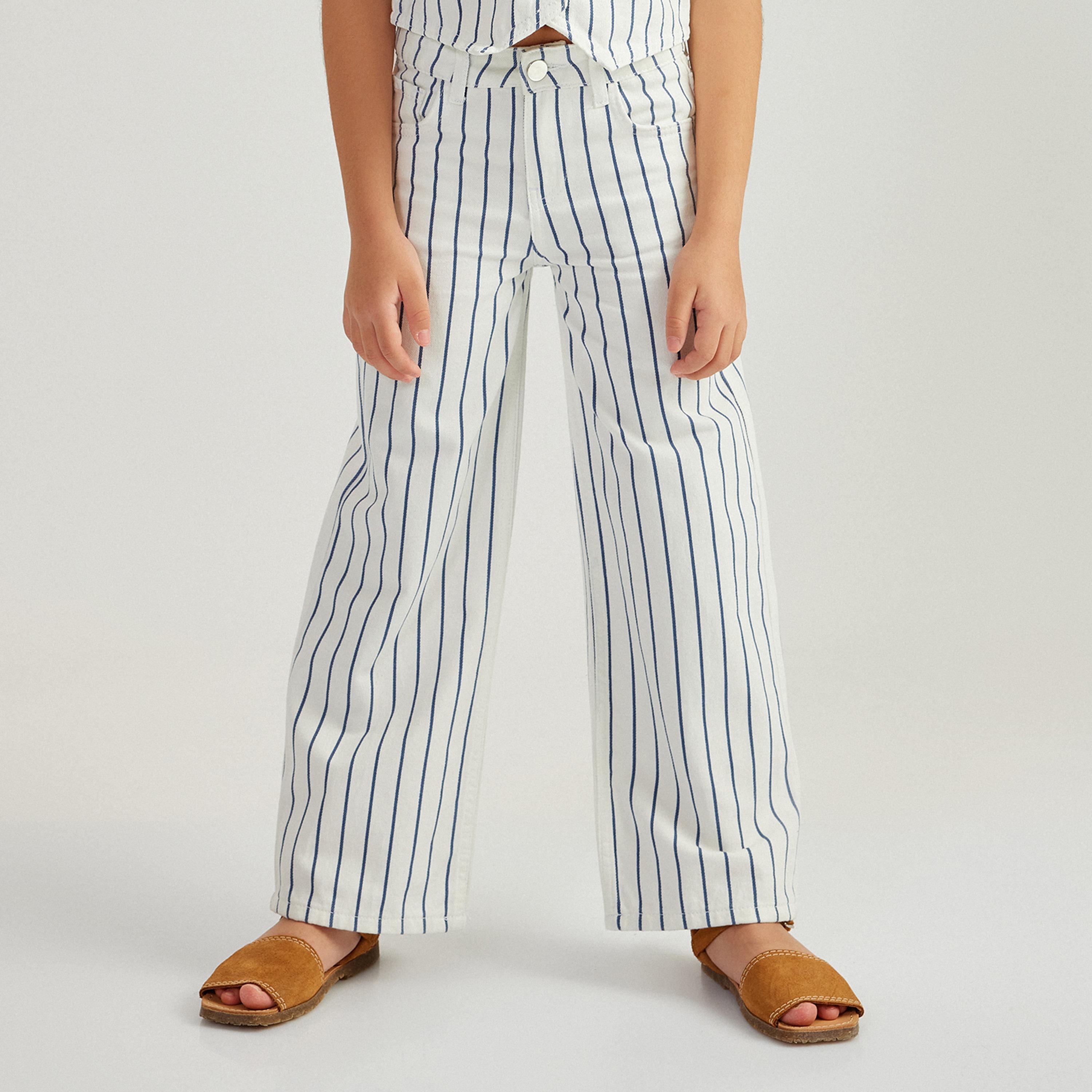 Koton Striped Buttoned Pants-girls-clothing-bottoms-jeansandjeggings-image-1