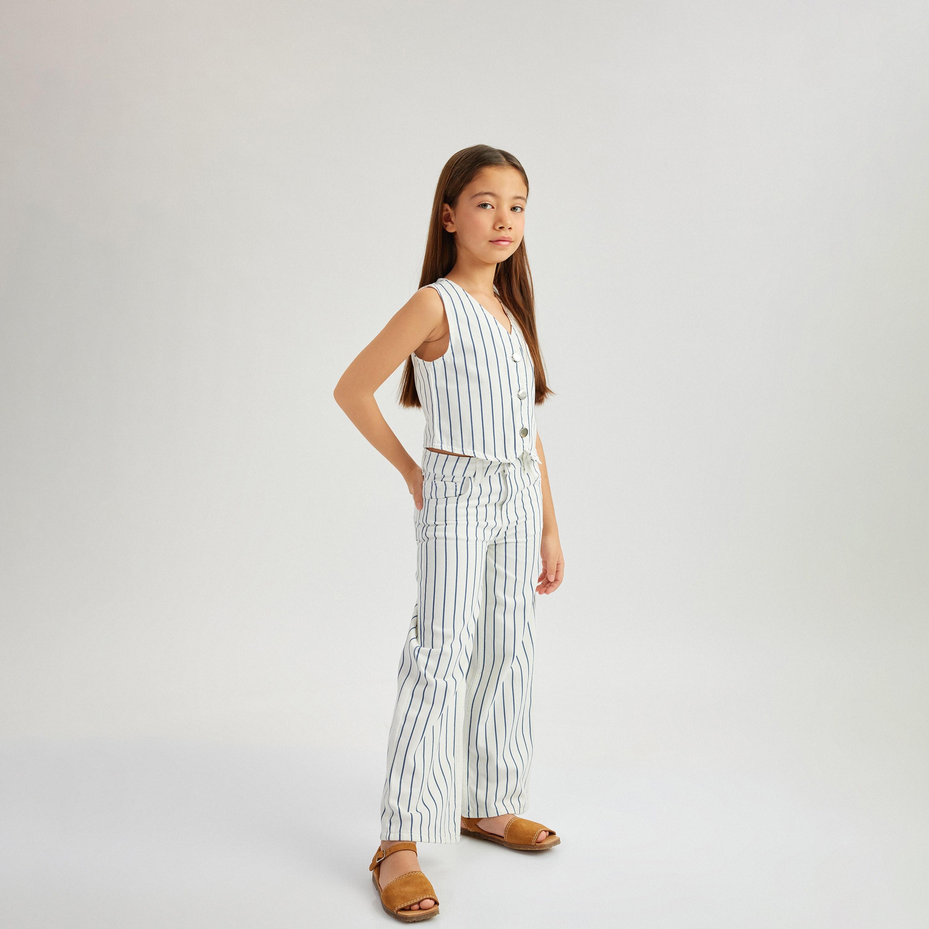 Koton Striped Buttoned Pants-girls-clothing-bottoms-jeansandjeggings-image-3