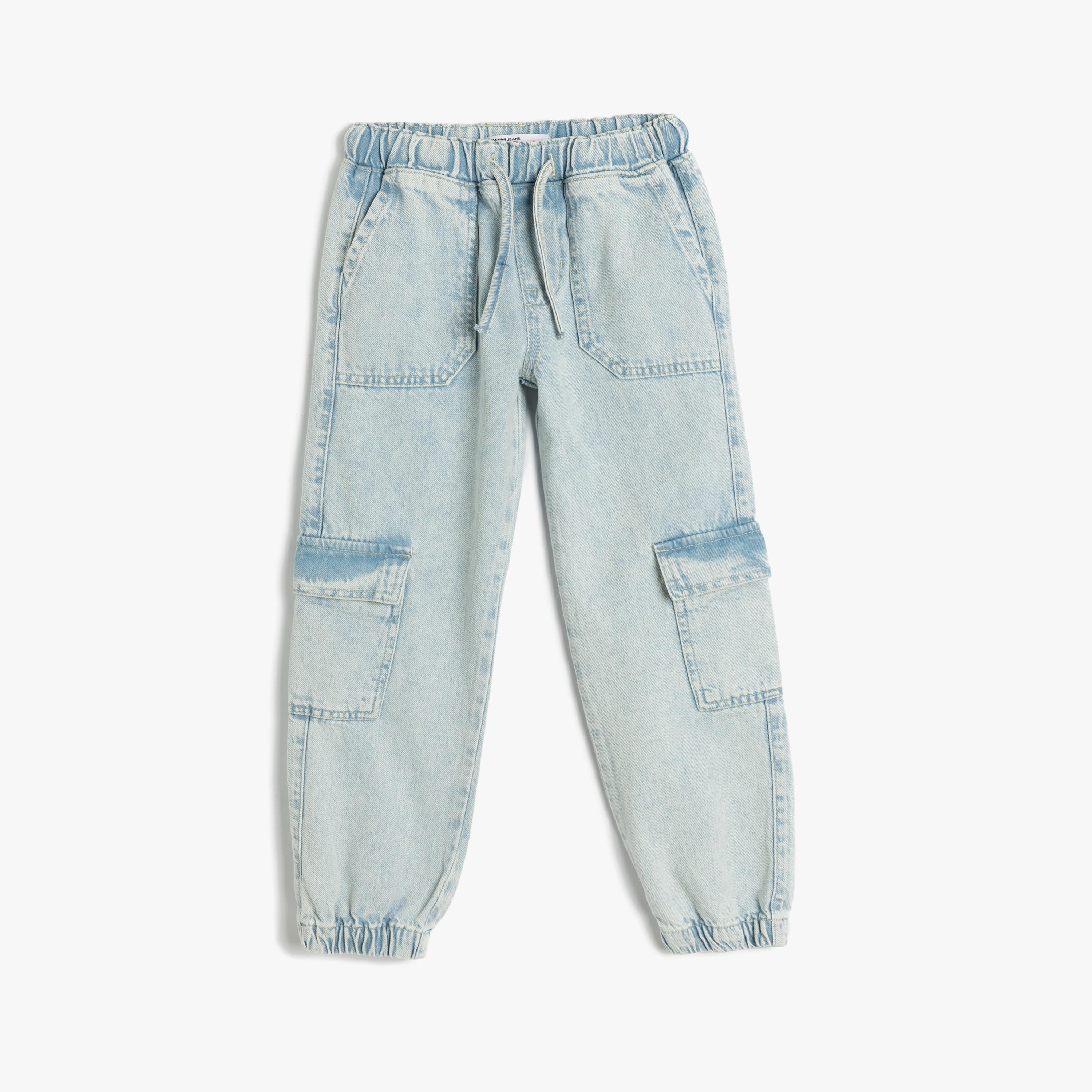 بنطلون رياضي برباط شد مطاطي، سادة من كوتون-girls-clothing-bottoms-joggersandtrackpants-image-1