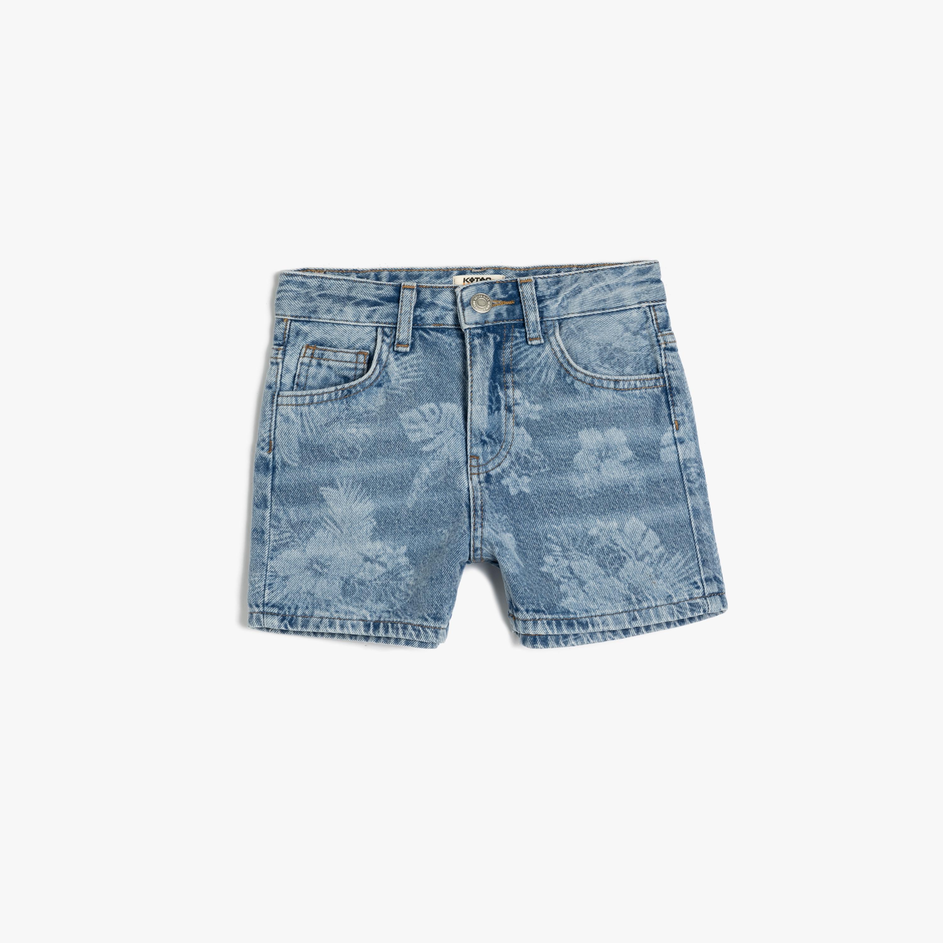 Koton Floral Buttoned Shorts-girls-clothing-bottoms-shorts-image-1