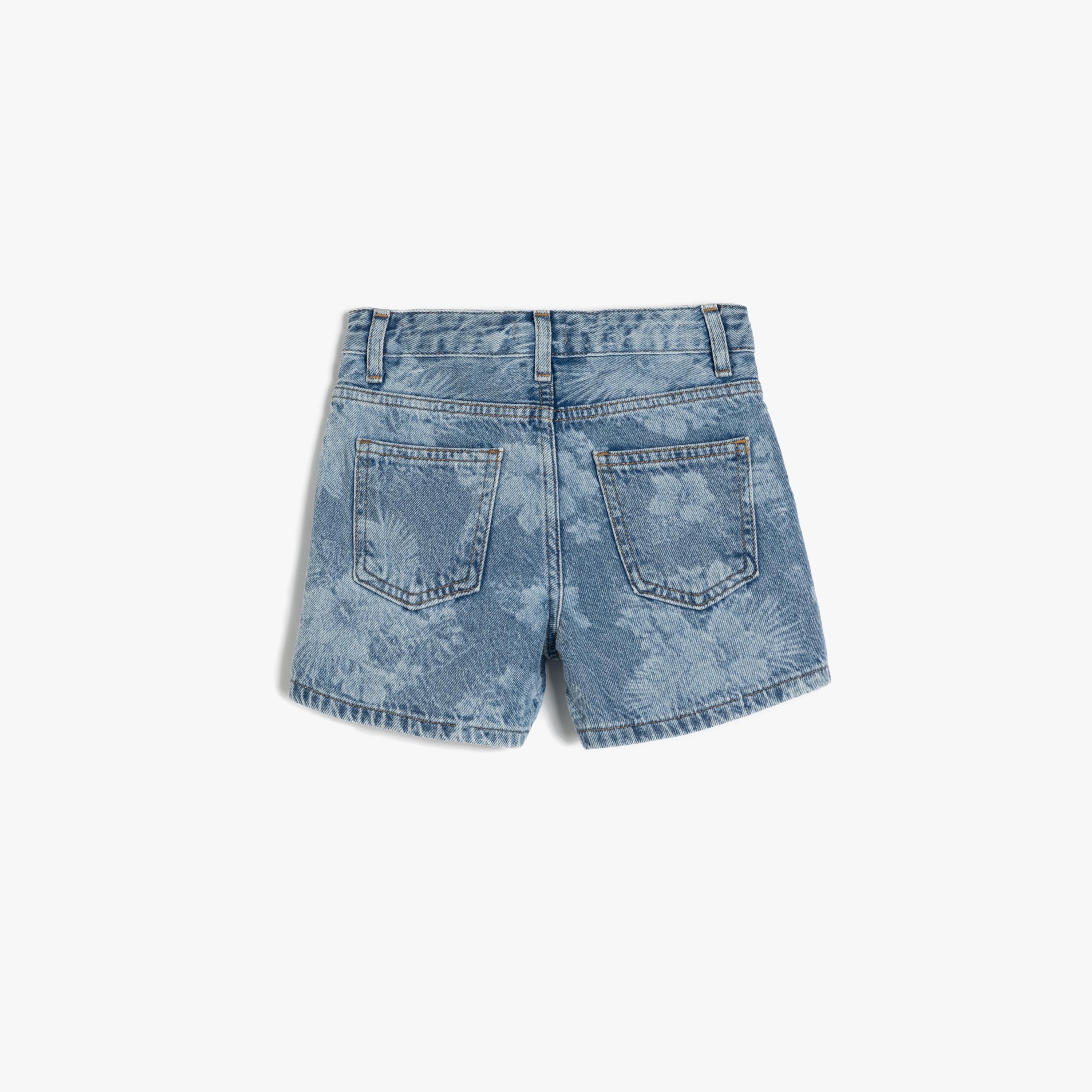 Koton Floral Buttoned Shorts-girls-clothing-bottoms-shorts-image-2