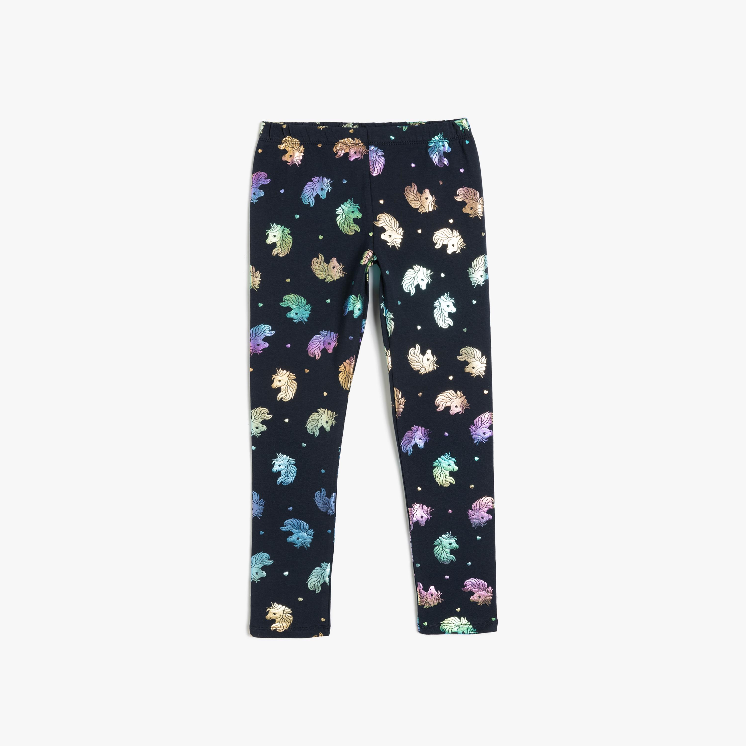 Koton Printed Elasticated Leggings-girls-clothing-bottoms-leggings-image-1