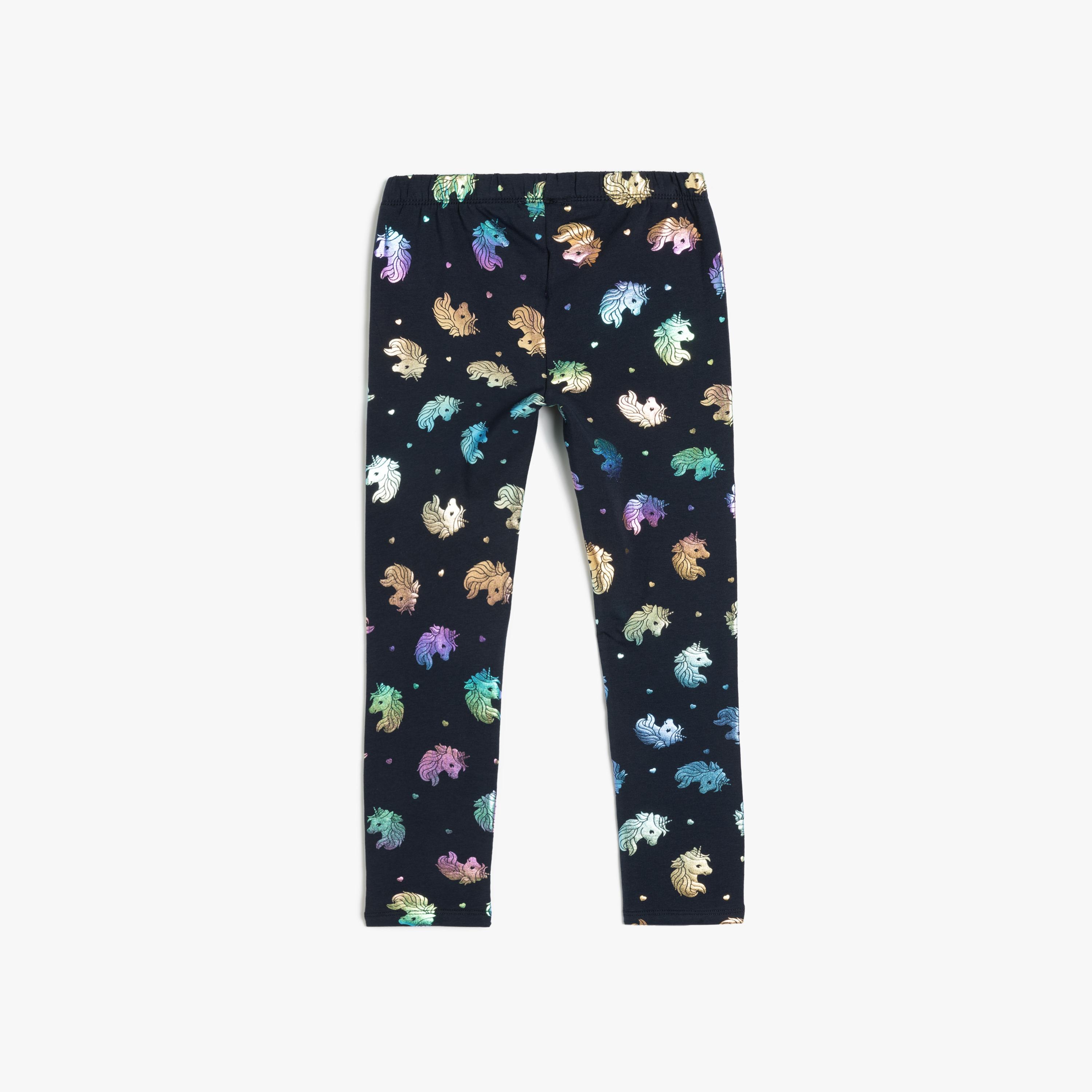 Koton Printed Elasticated Leggings-girls-clothing-bottoms-leggings-image-2